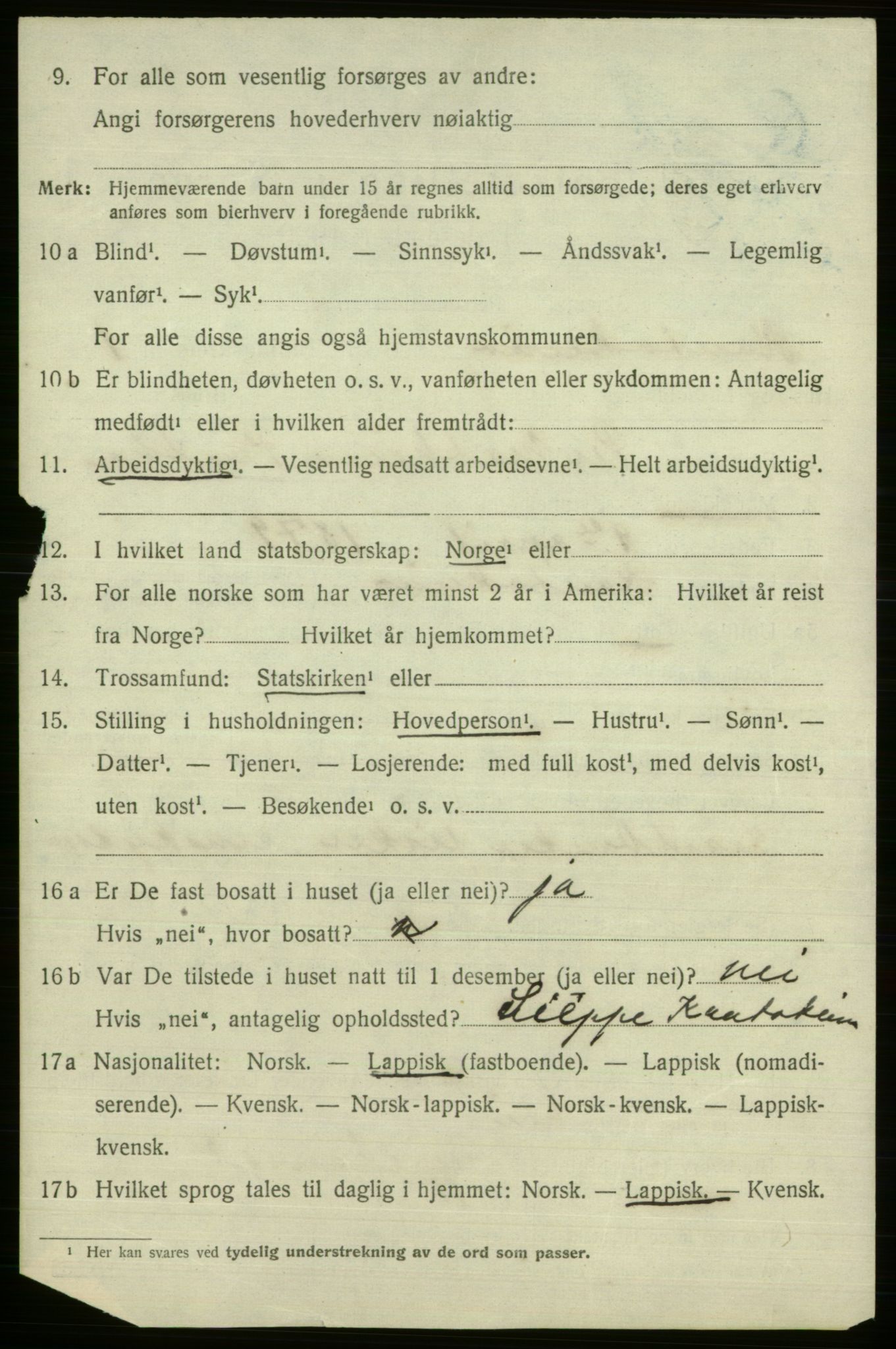 SATØ, 1920 census for Kautokeino, 1920, p. 394