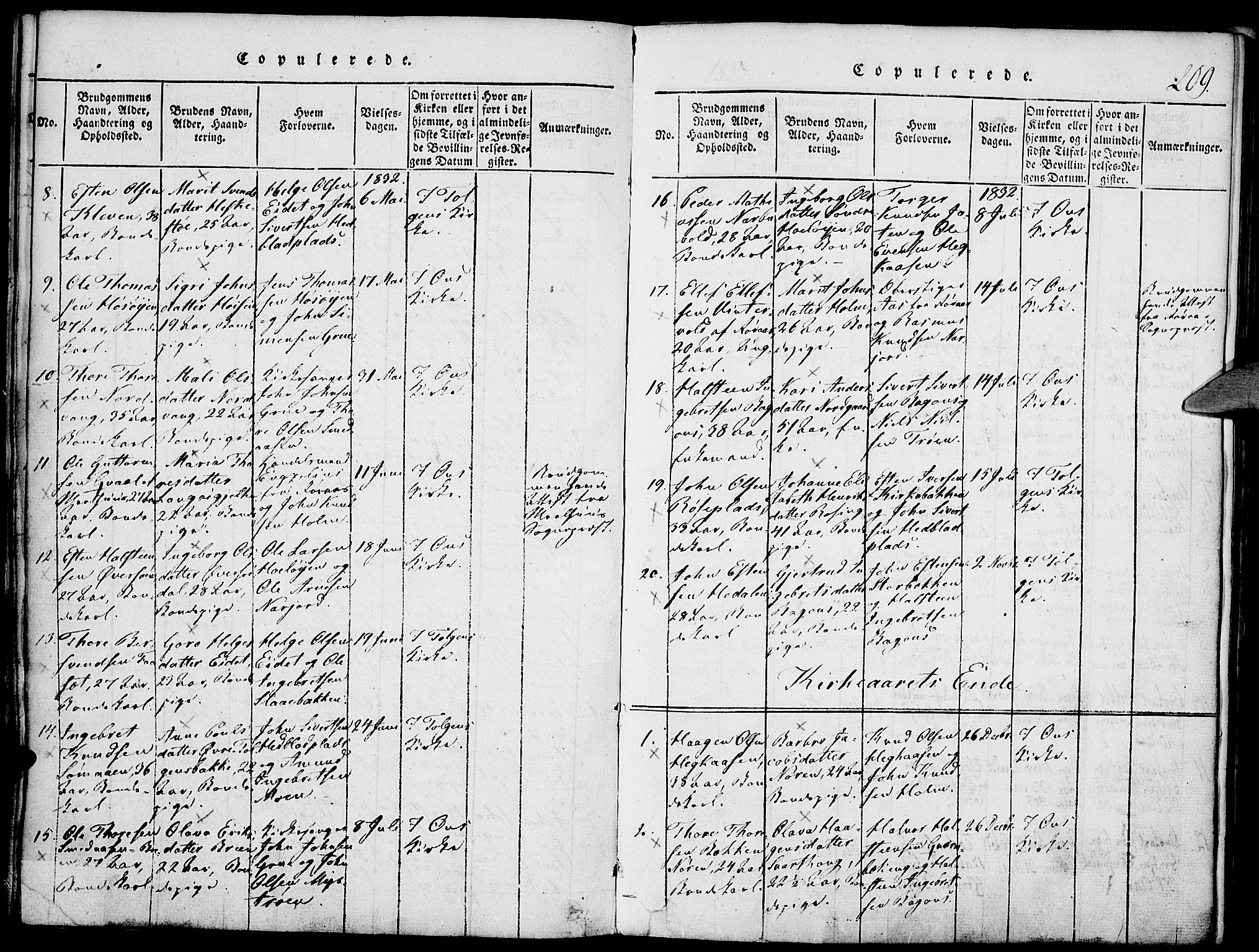 Tolga prestekontor, AV/SAH-PREST-062/K/L0004: Parish register (official) no. 4, 1815-1836, p. 209