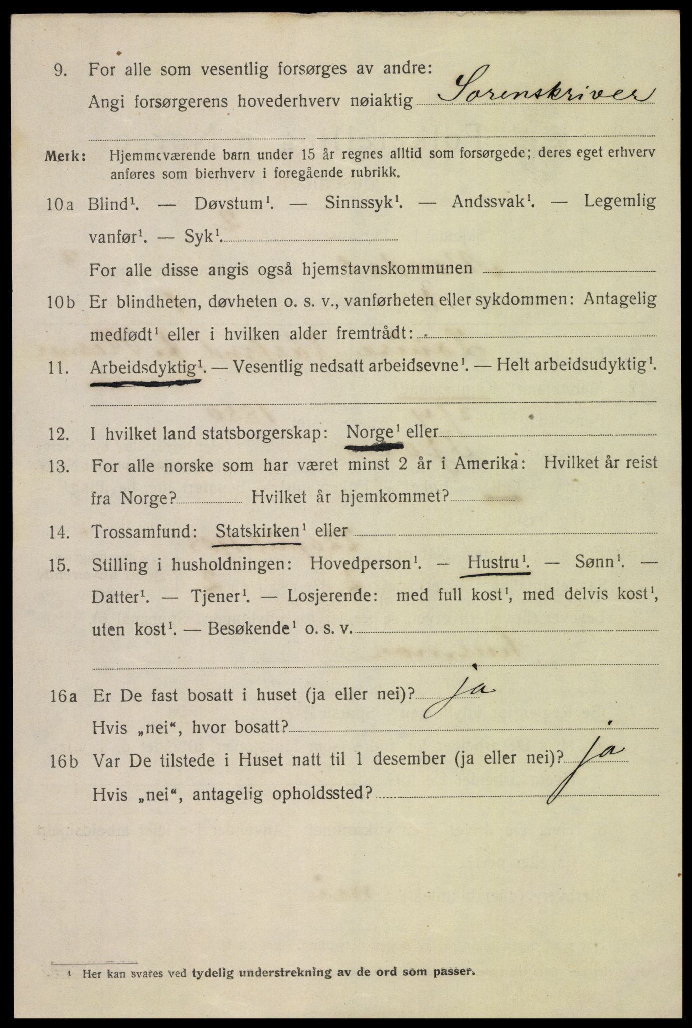 SAK, 1920 census for Mandal, 1920, p. 5432