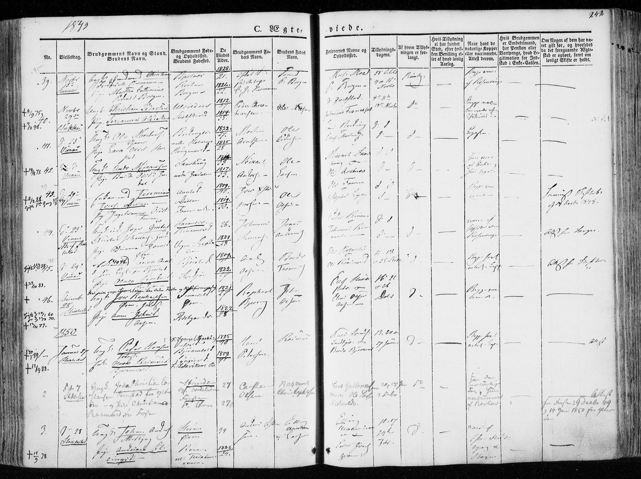 Ministerialprotokoller, klokkerbøker og fødselsregistre - Nord-Trøndelag, SAT/A-1458/723/L0239: Parish register (official) no. 723A08, 1841-1851, p. 242