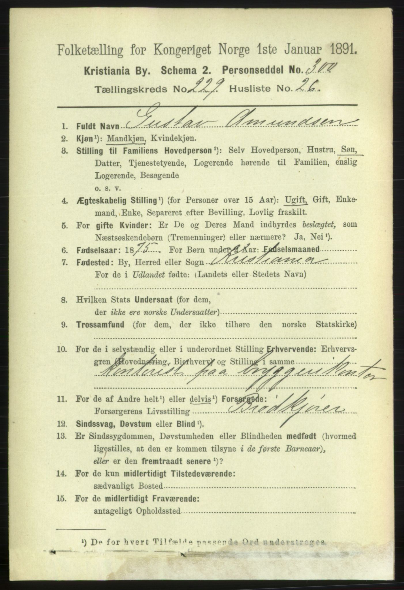 RA, 1891 census for 0301 Kristiania, 1891, p. 141453