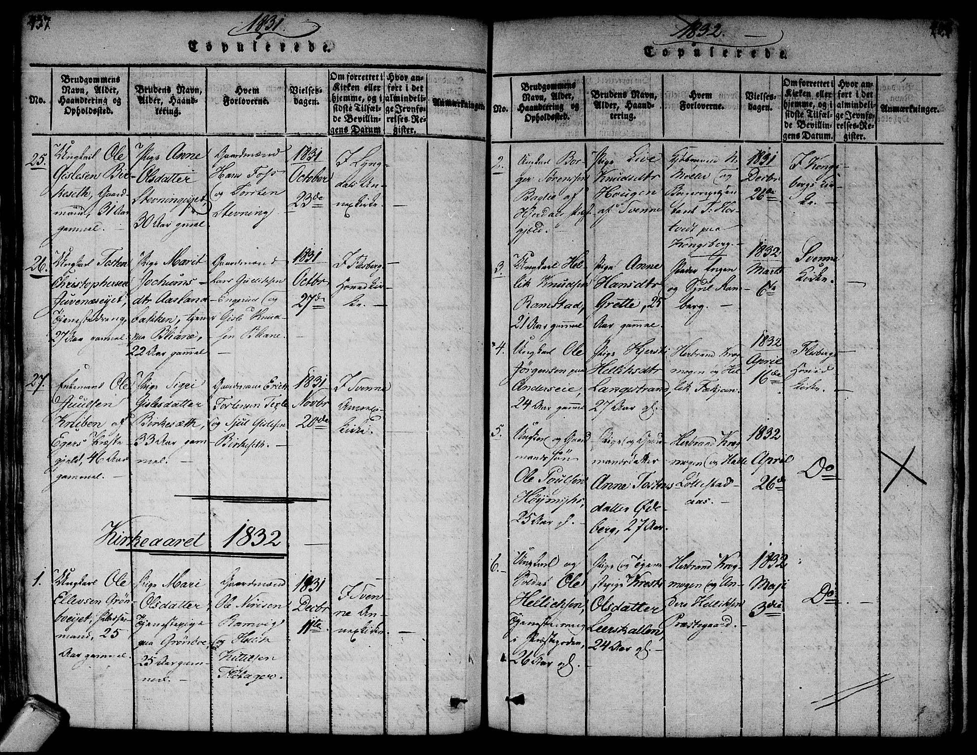 Flesberg kirkebøker, AV/SAKO-A-18/F/Fa/L0005: Parish register (official) no. I 5, 1816-1834, p. 437-438