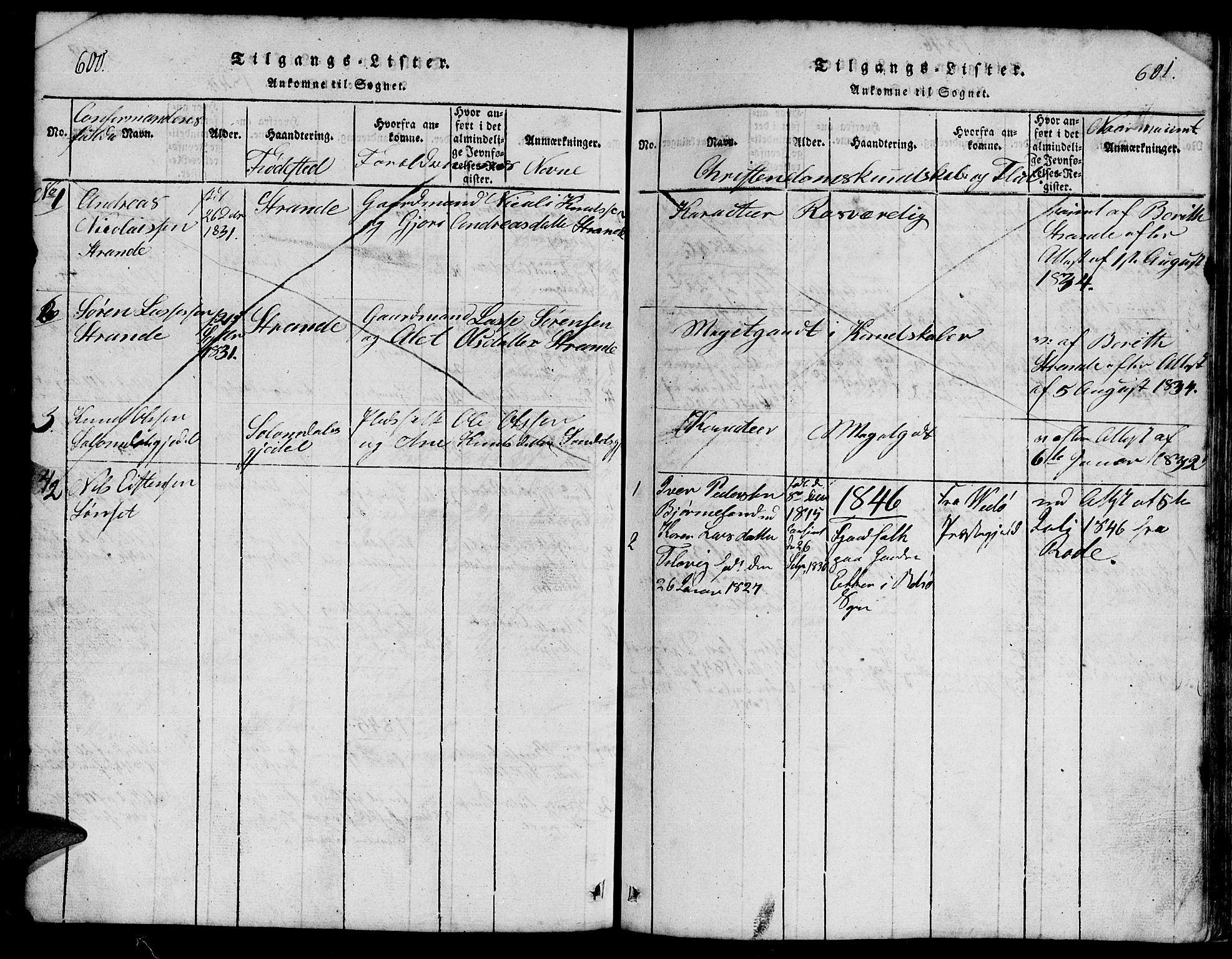 Ministerialprotokoller, klokkerbøker og fødselsregistre - Møre og Romsdal, SAT/A-1454/555/L0665: Parish register (copy) no. 555C01, 1818-1868, p. 600-601