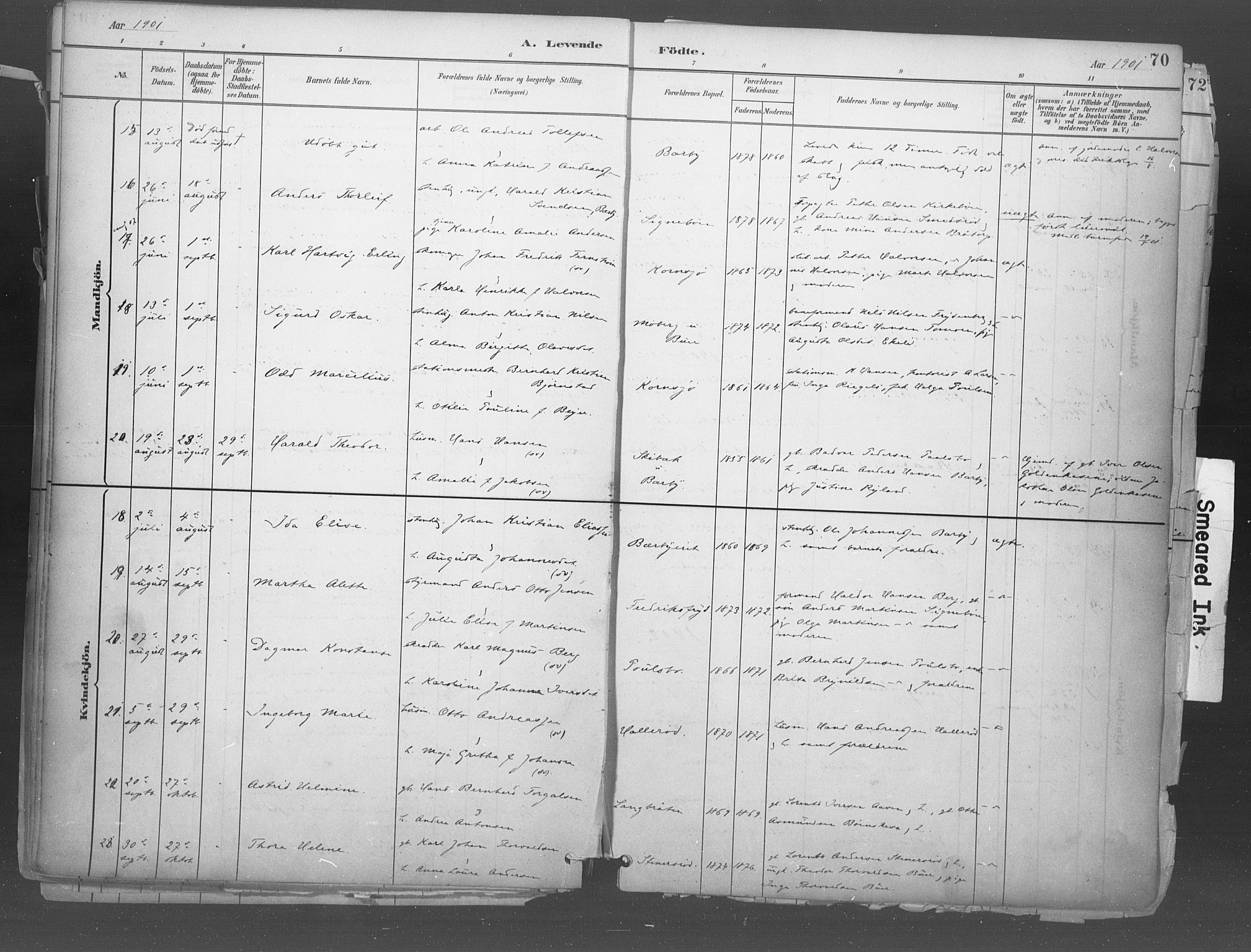Idd prestekontor Kirkebøker, SAO/A-10911/F/Fb/L0002: Parish register (official) no. II 2, 1882-1923, p. 70