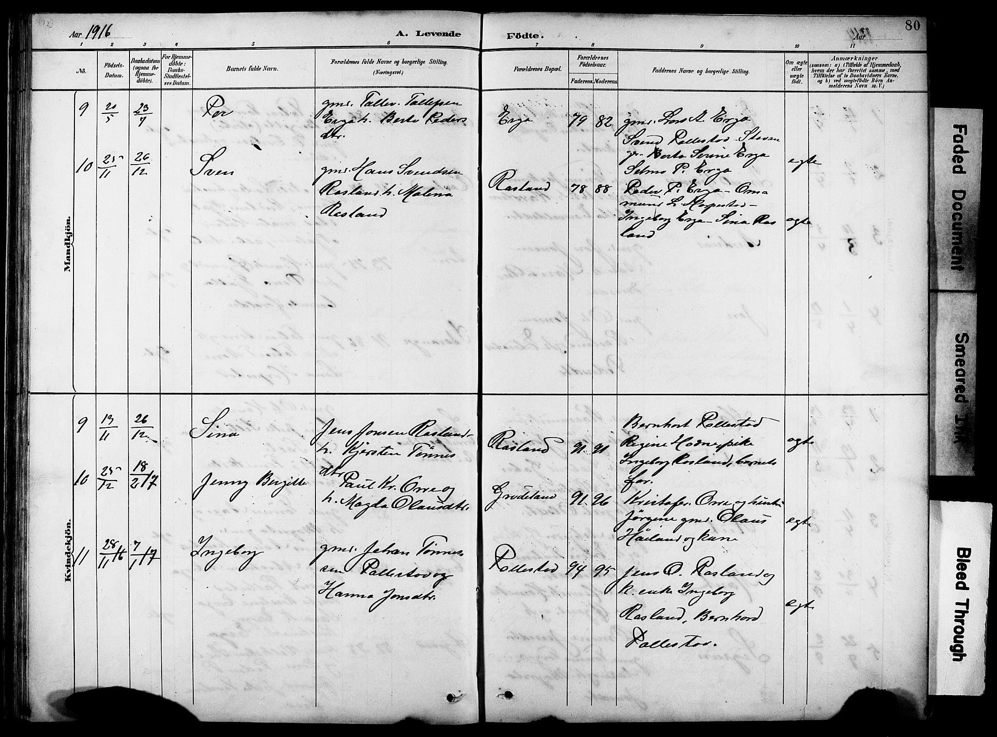 Klepp sokneprestkontor, AV/SAST-A-101803/001/3/30BB/L0005: Parish register (copy) no. B 5, 1889-1918, p. 80