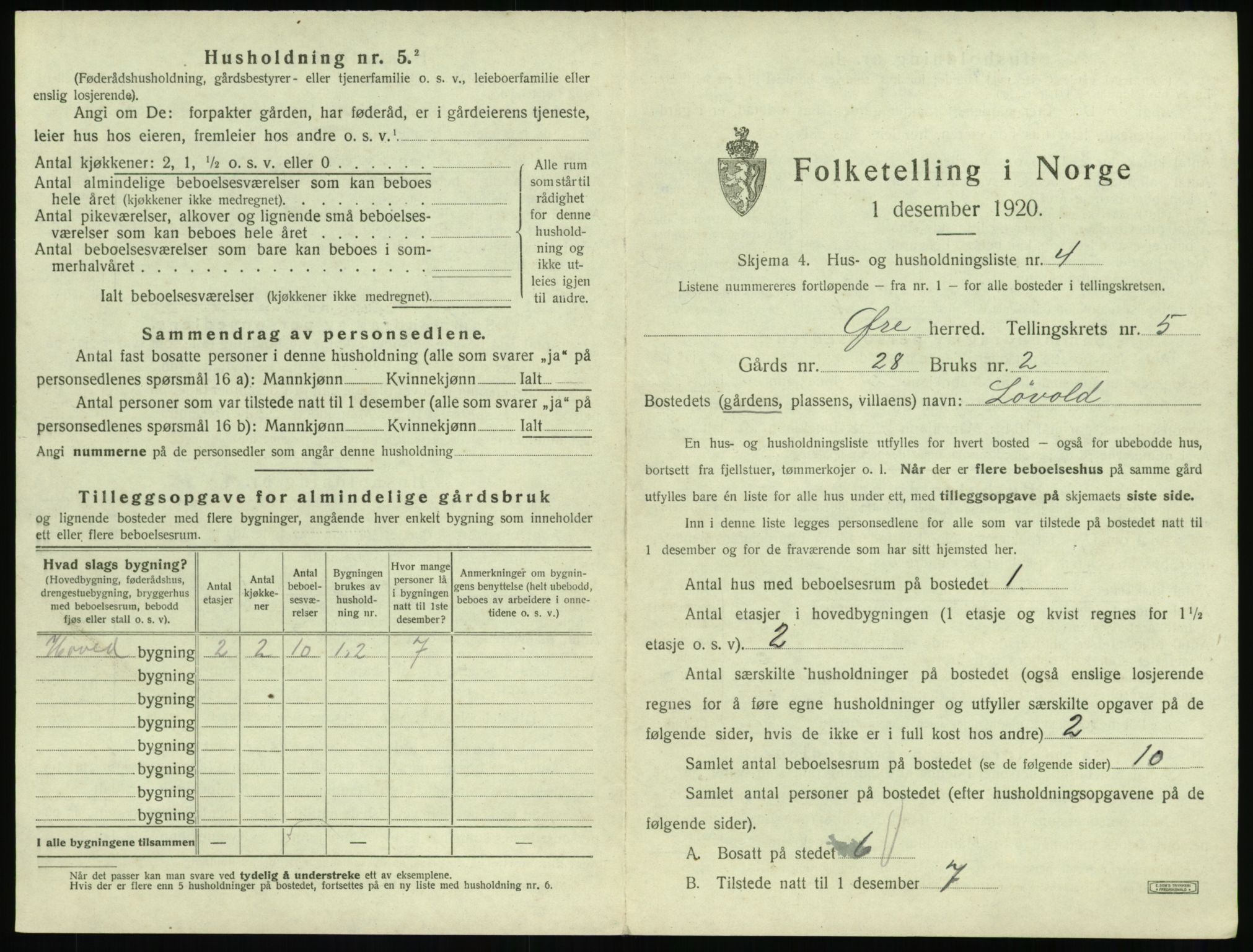 SAT, 1920 census for Øre, 1920, p. 413