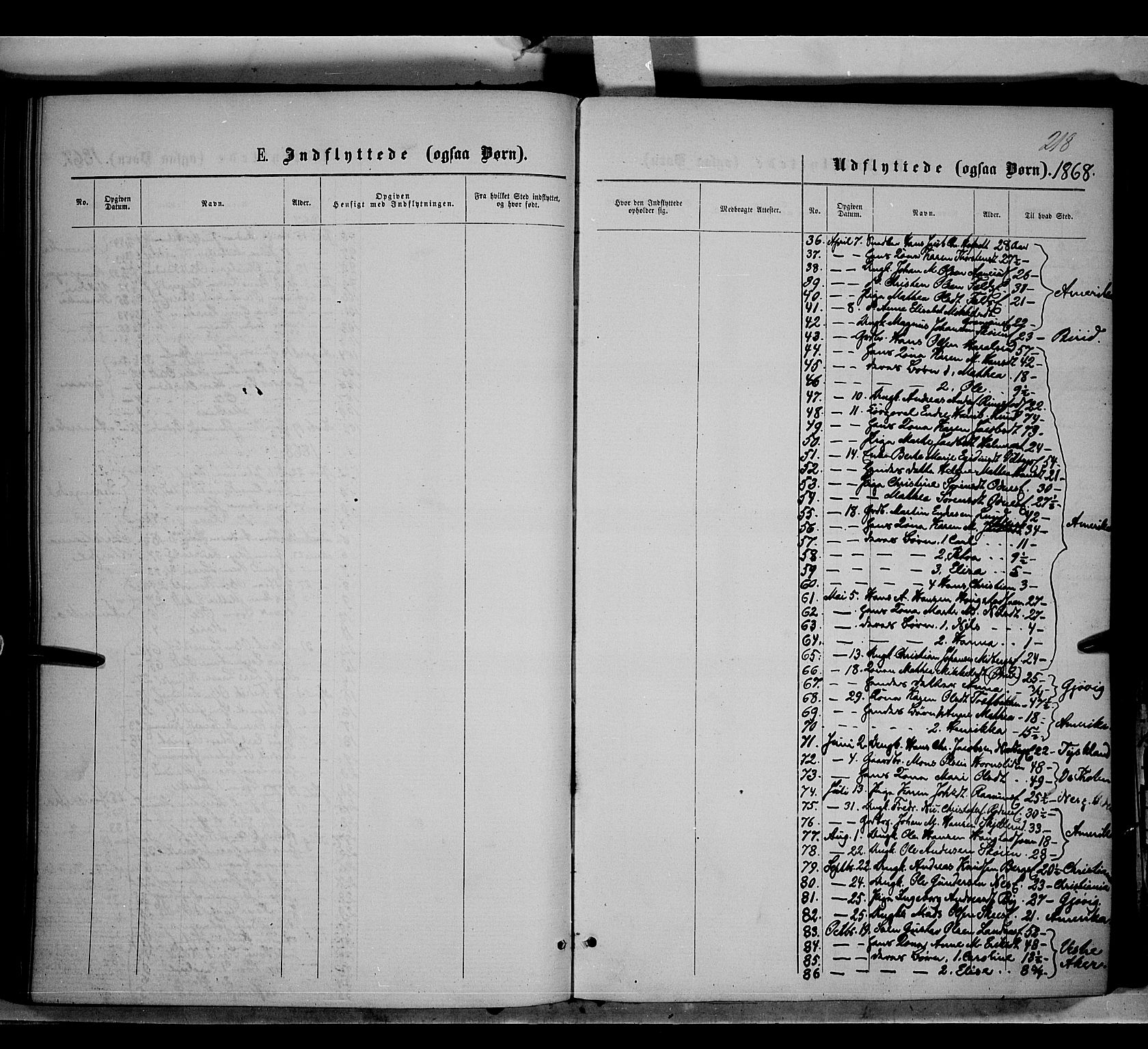 Søndre Land prestekontor, AV/SAH-PREST-122/K/L0001: Parish register (official) no. 1, 1860-1877, p. 218