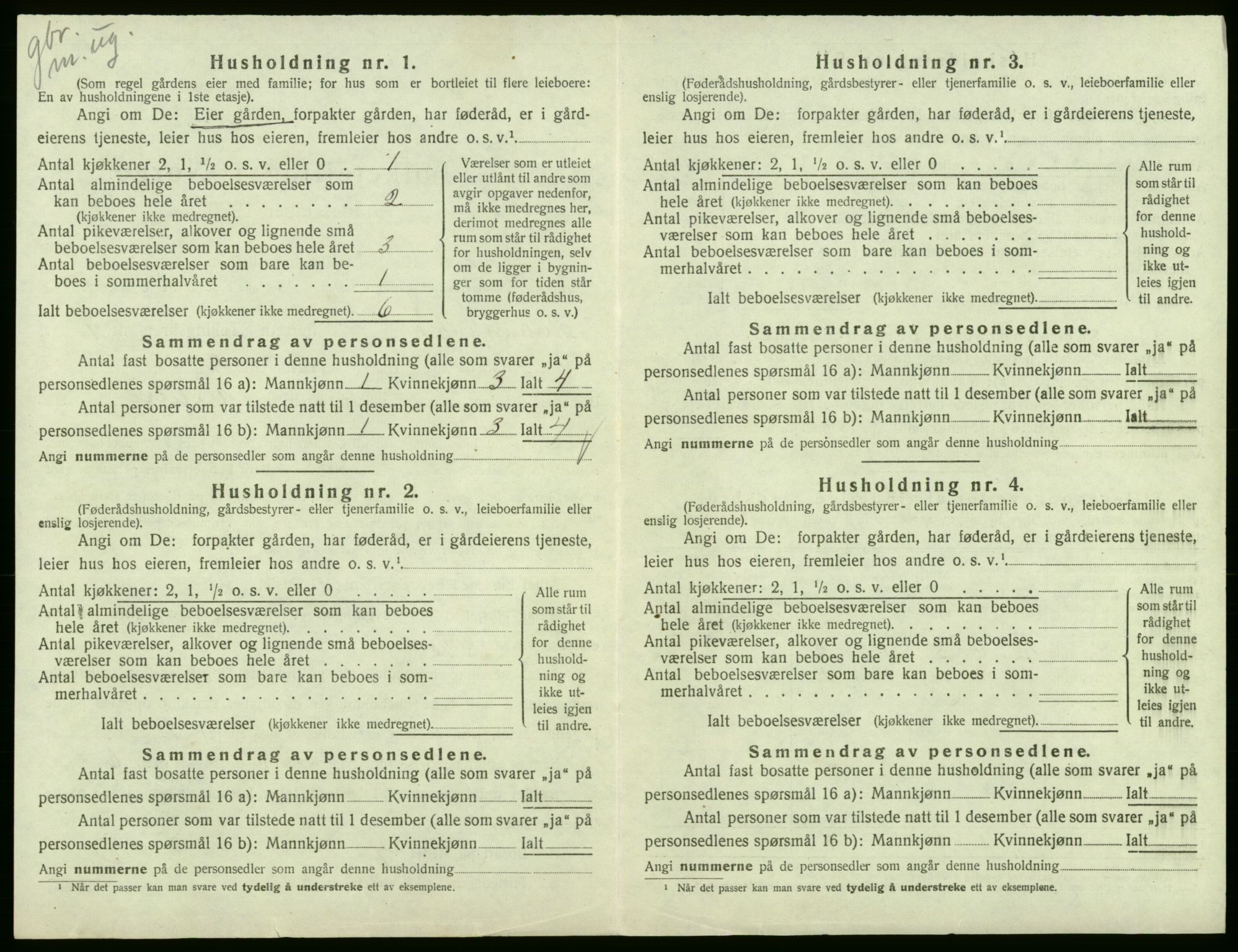 SAB, 1920 census for Ullensvang, 1920, p. 272