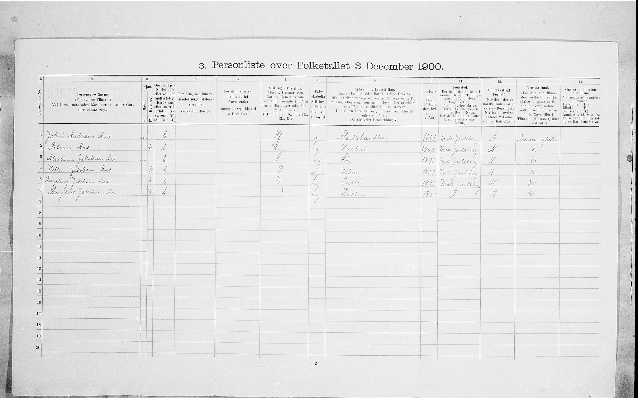 SAO, 1900 census for Kristiania, 1900, p. 90244