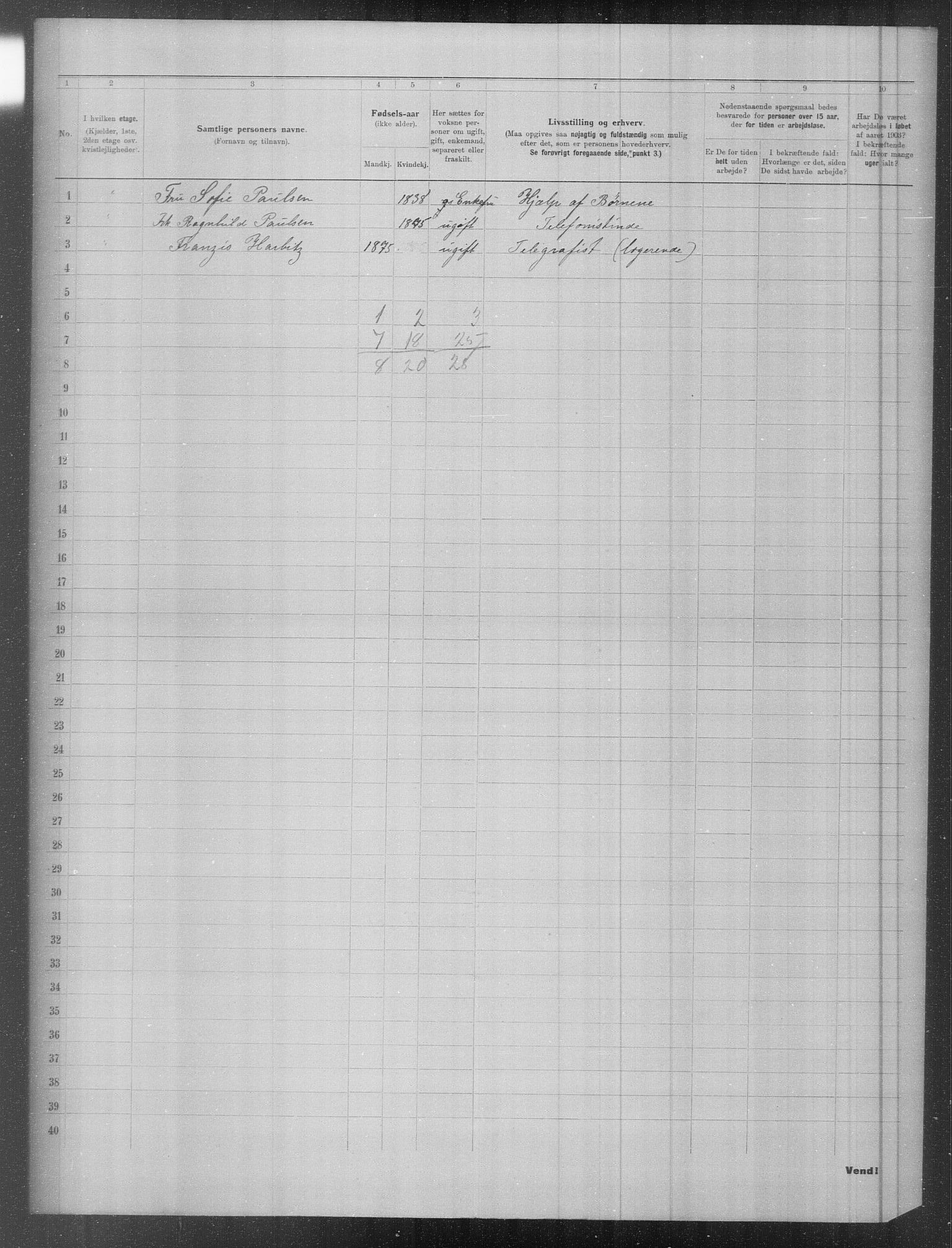 OBA, Municipal Census 1903 for Kristiania, 1903, p. 6642