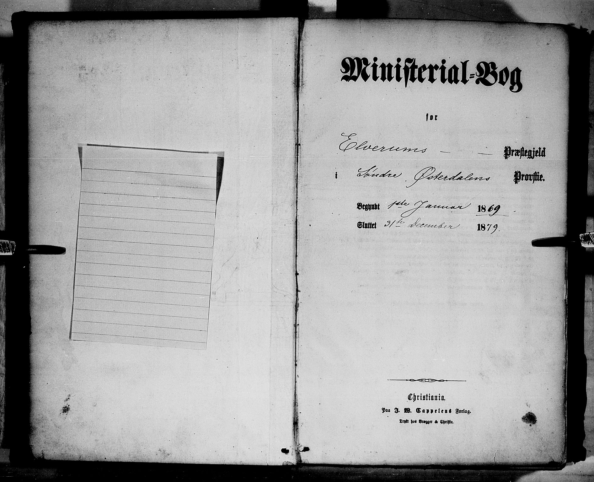 Elverum prestekontor, SAH/PREST-044/H/Ha/Haa/L0011: Parish register (official) no. 11, 1869-1879