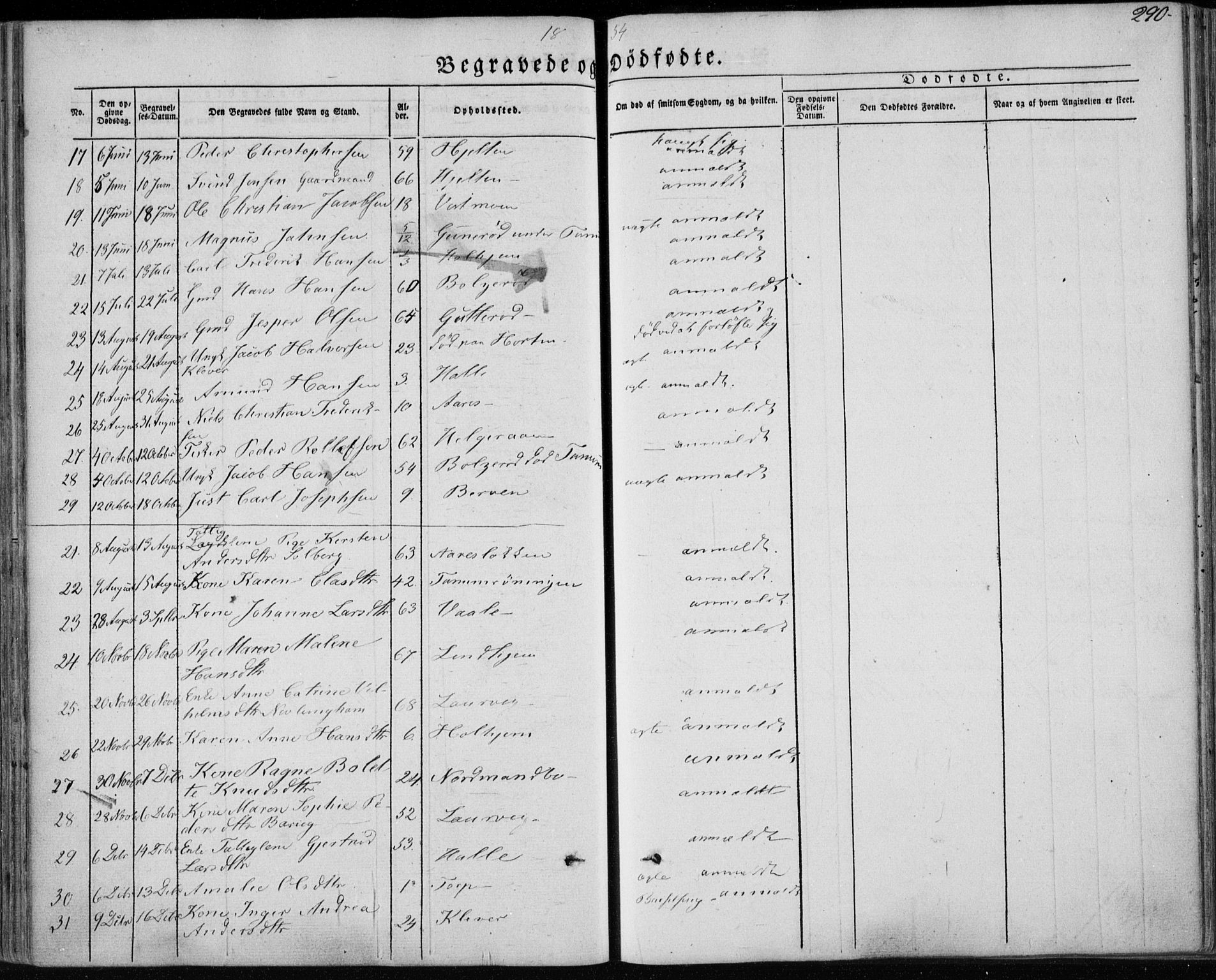 Brunlanes kirkebøker, AV/SAKO-A-342/F/Fa/L0004: Parish register (official) no. I 4, 1846-1862, p. 290