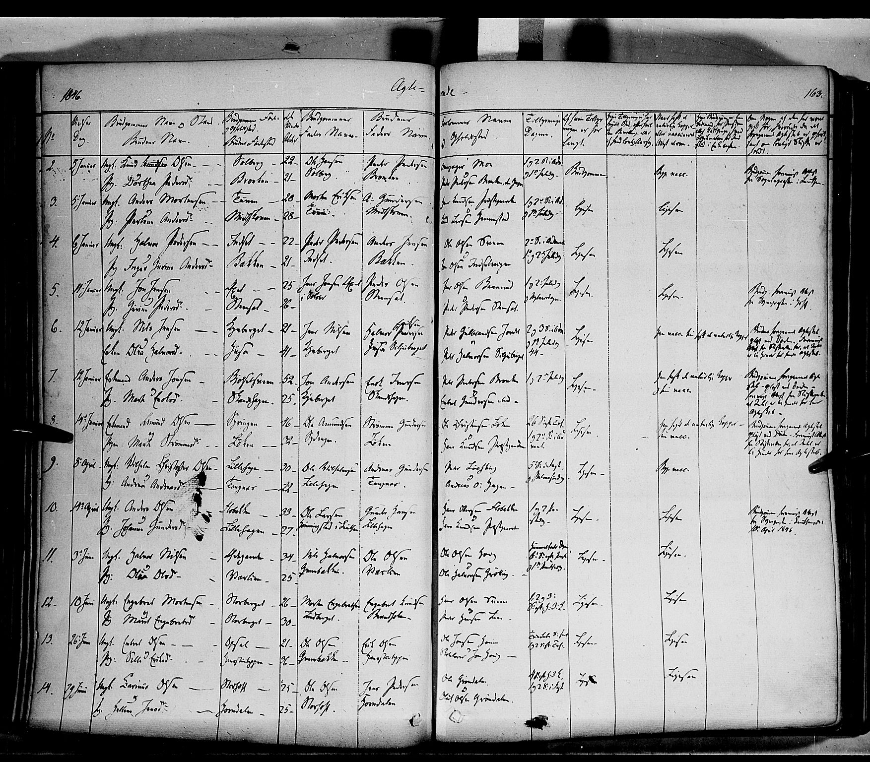 Elverum prestekontor, AV/SAH-PREST-044/H/Ha/Haa/L0009: Parish register (official) no. 9, 1843-1856, p. 163