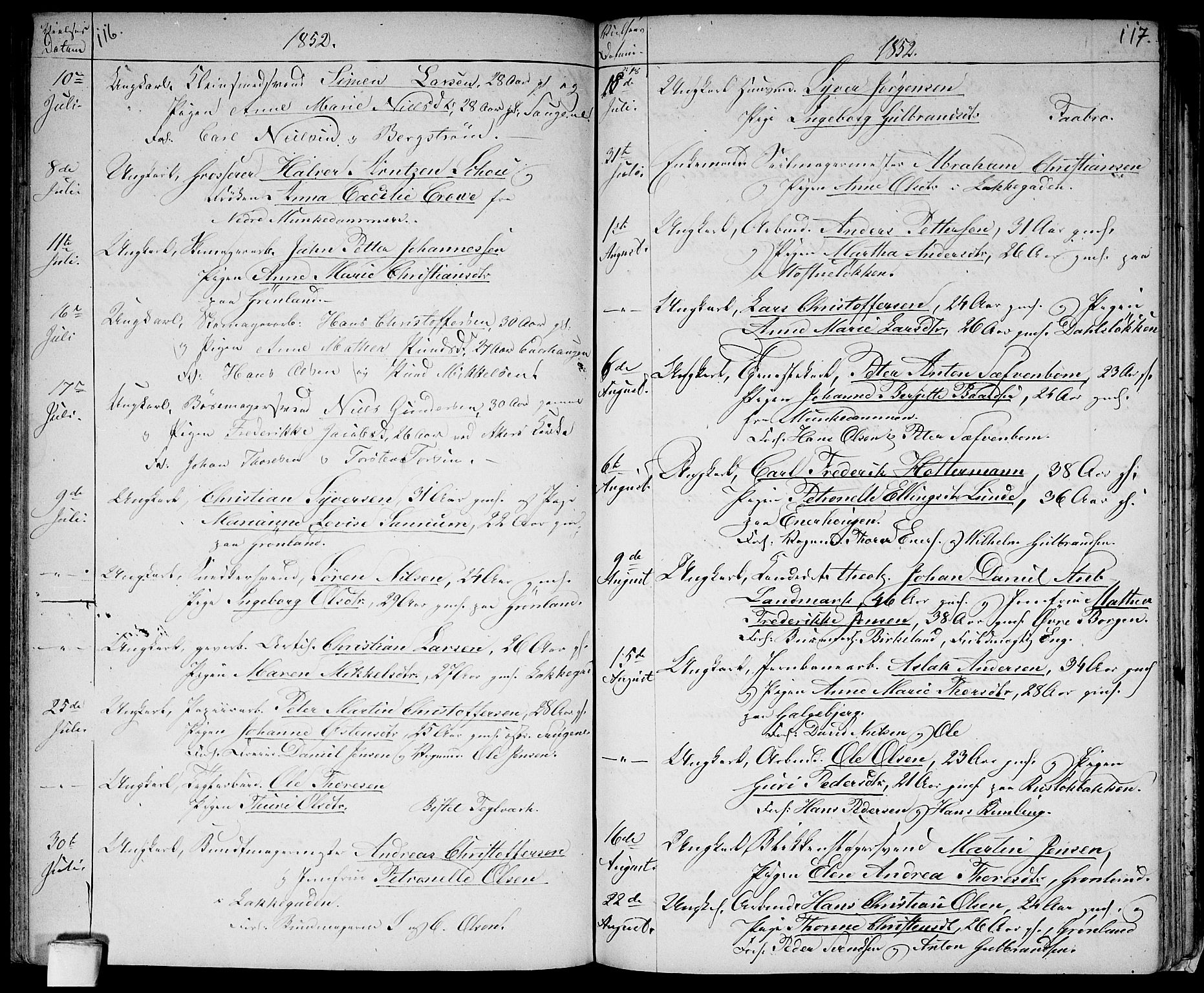 Aker prestekontor kirkebøker, SAO/A-10861/G/L0011: Parish register (copy) no. 11, 1846-1859, p. 116-117