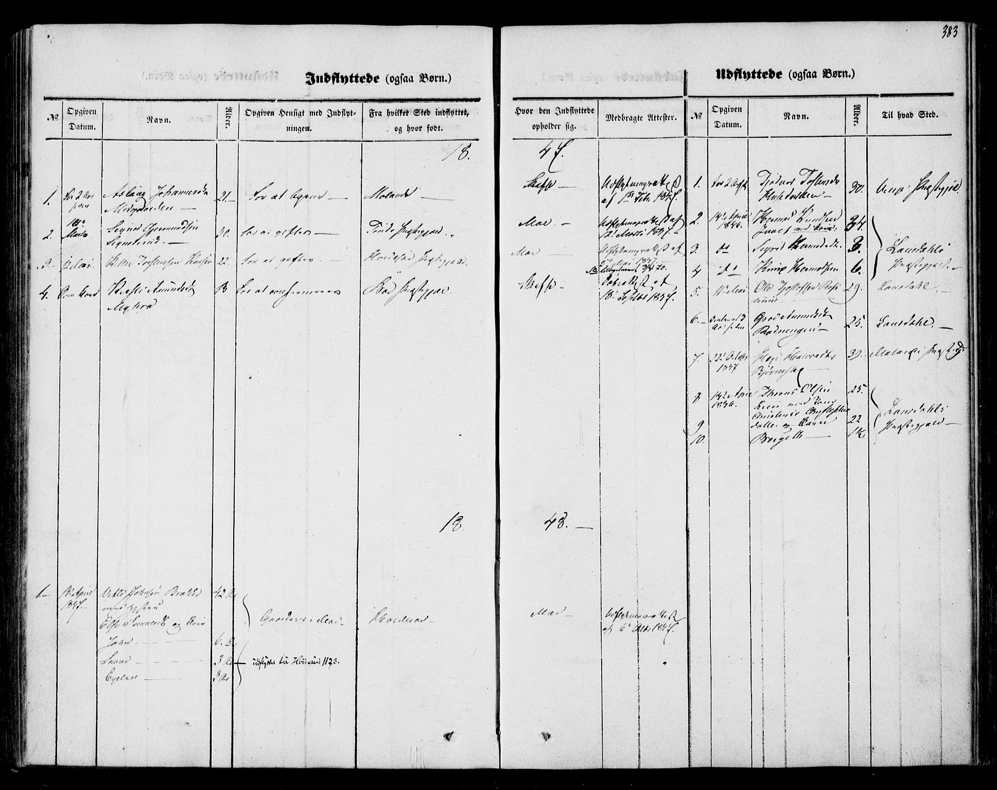 Mo kirkebøker, SAKO/A-286/F/Fa/L0005: Parish register (official) no. I 5, 1844-1864, p. 383