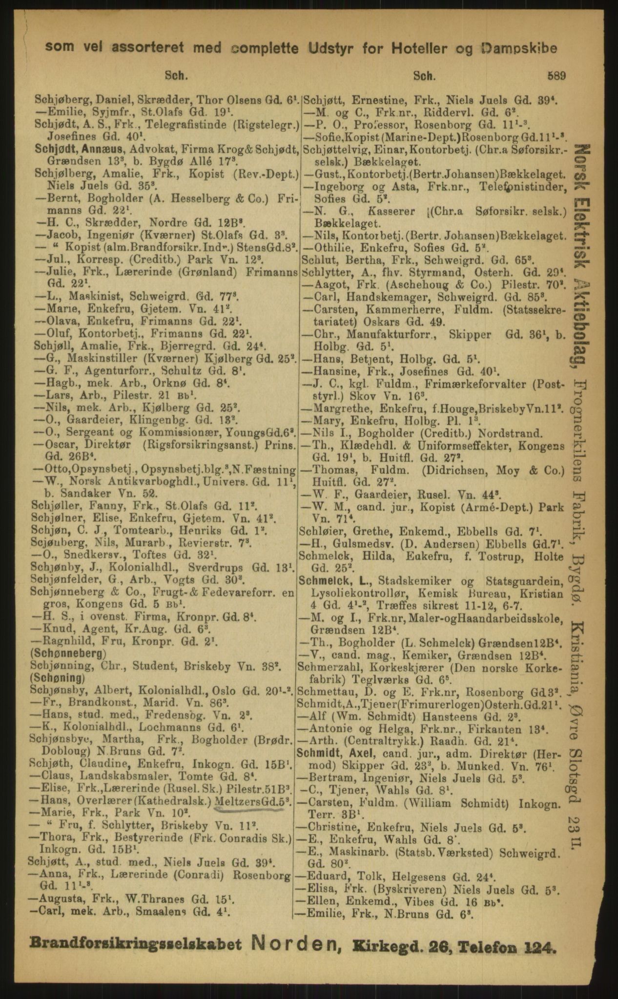 Kristiania/Oslo adressebok, PUBL/-, 1899, p. 589