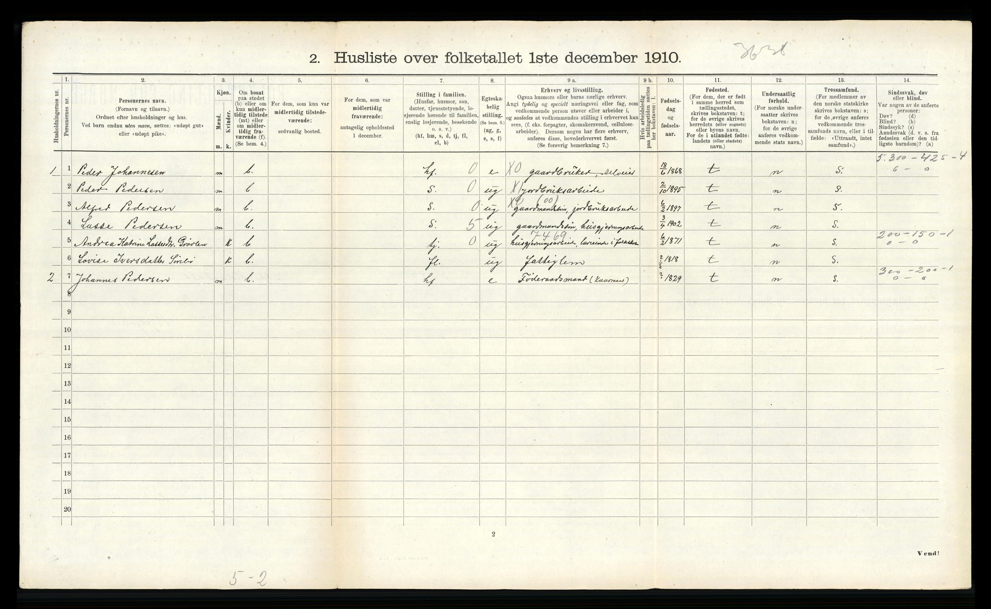 RA, 1910 census for Ytre Holmedal, 1910, p. 1337