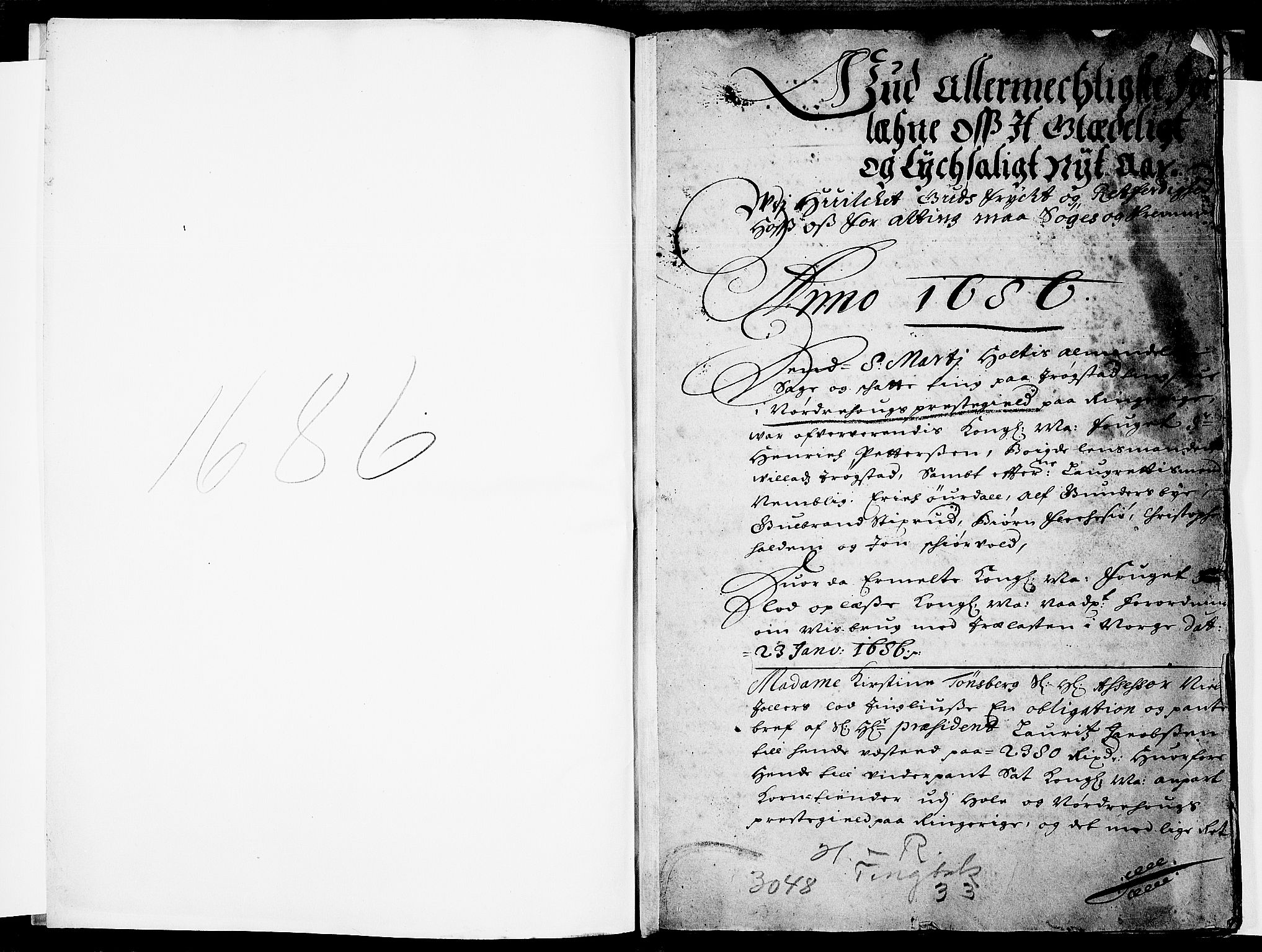 Ringerike og Hallingdal sorenskriveri, SAKO/A-81/F/Fa/Fab/L0014: Tingbok - Sorenskriveriet, 1686, p. 1