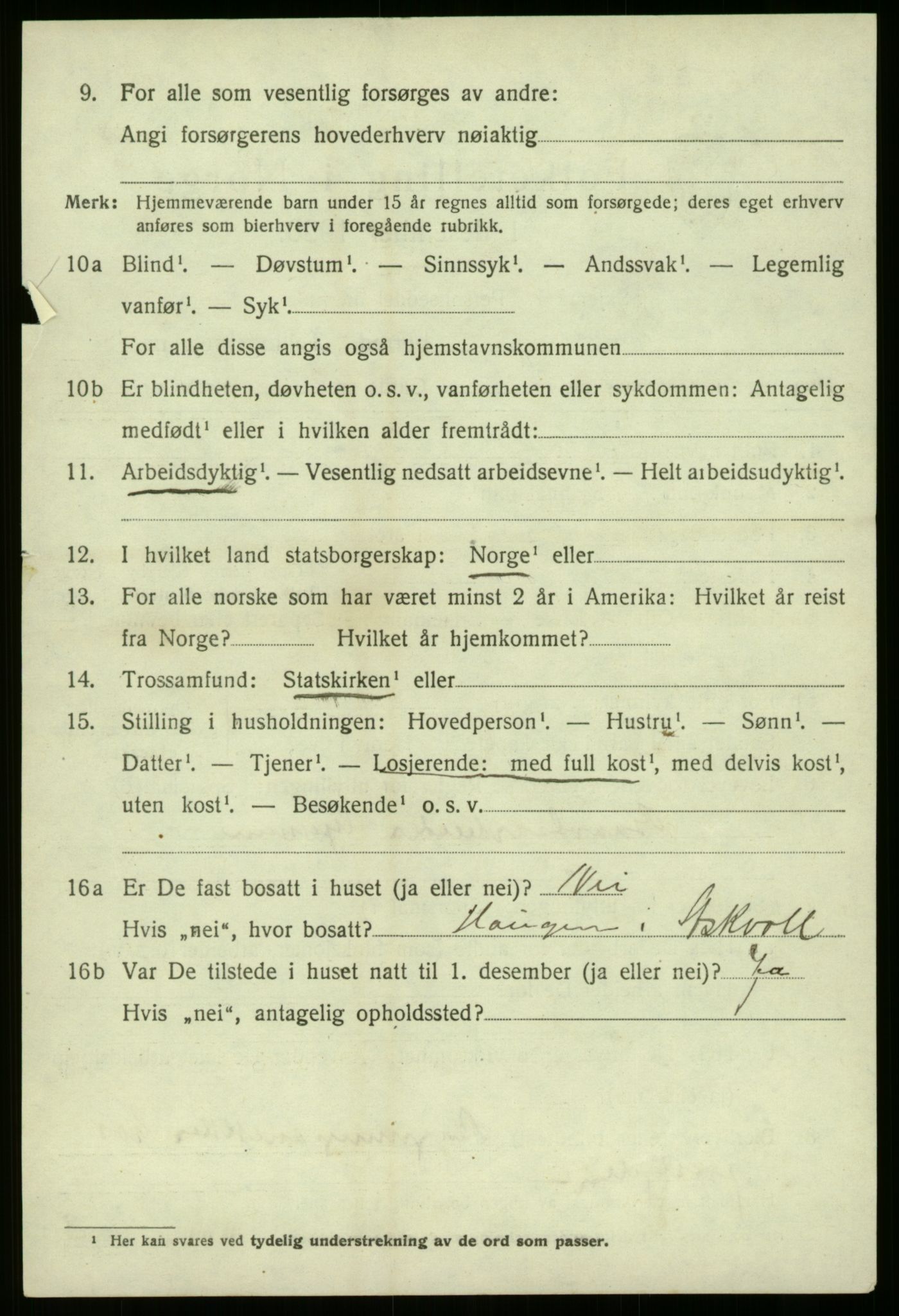 SAB, 1920 census for Askvoll, 1920, p. 4569