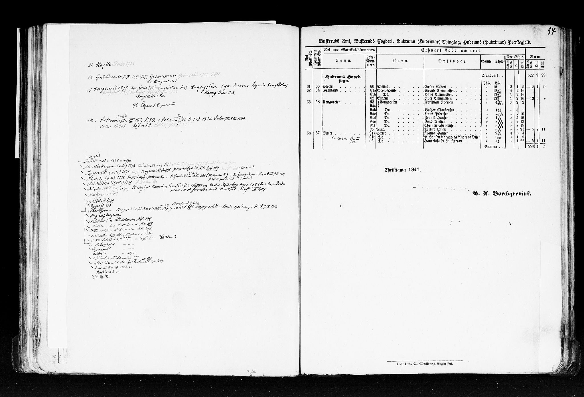 Rygh, RA/PA-0034/F/Fb/L0005: Matrikkelen for 1838 - Buskerud amt (Buskerud fylke), 1838, p. 54