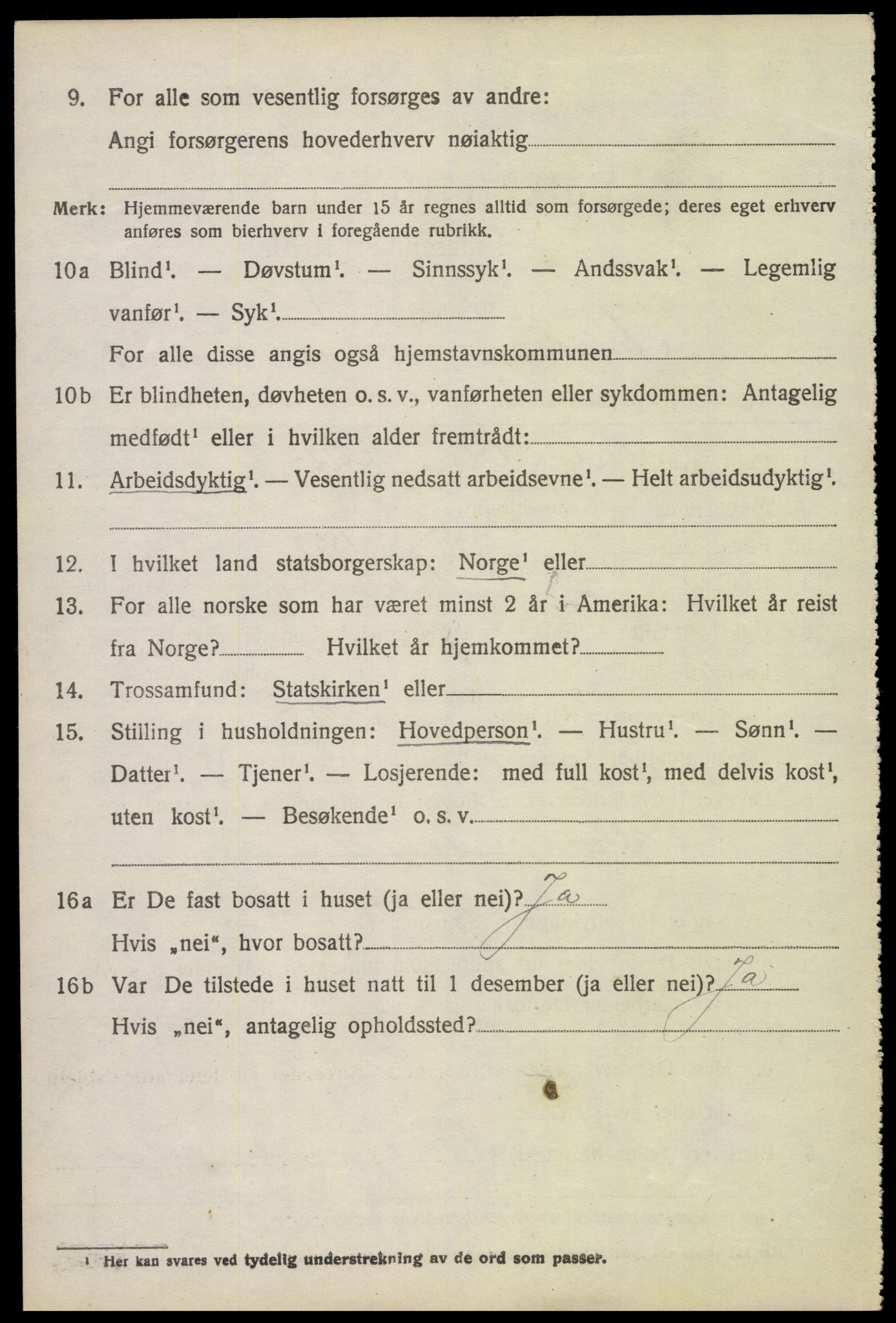 SAK, 1920 census for Mykland, 1920, p. 263