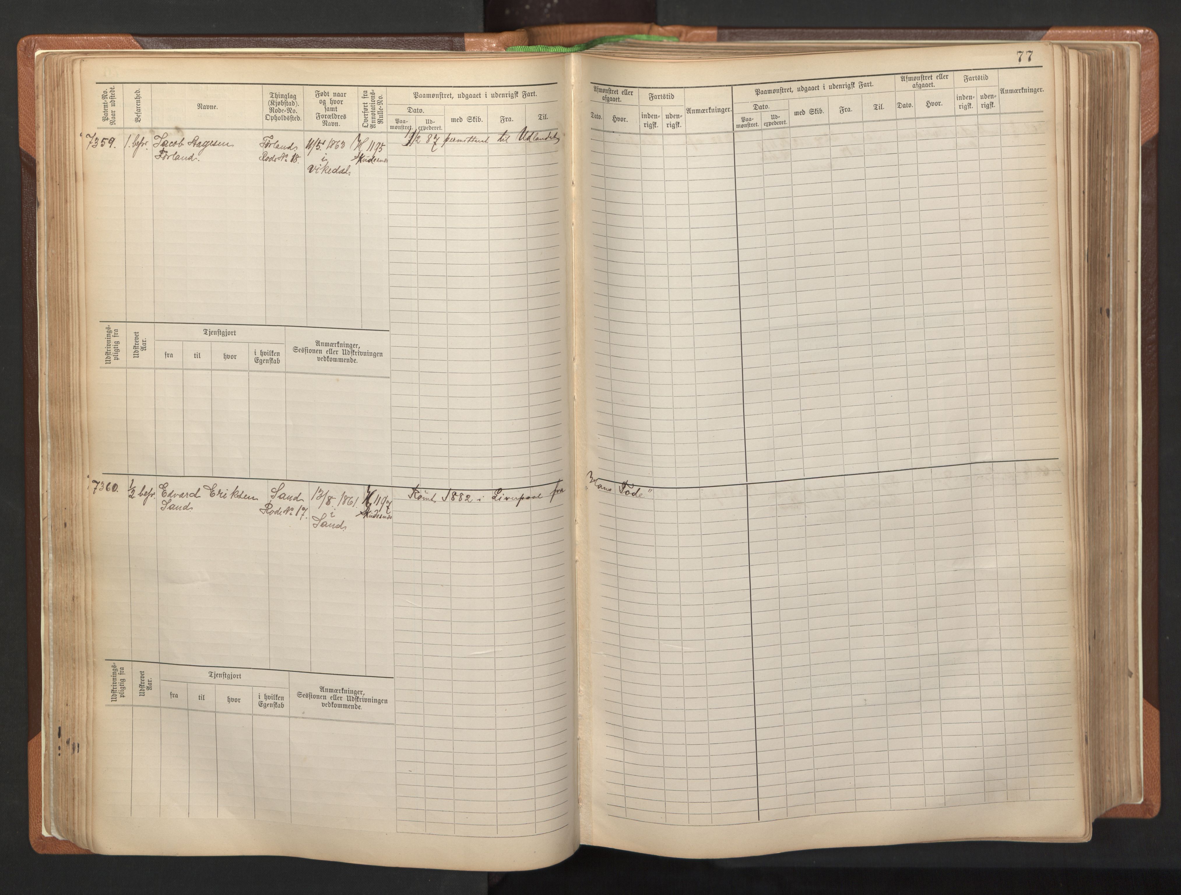 Stavanger sjømannskontor, AV/SAST-A-102006/F/Fb/Fbb/L0012: Sjøfartshovedrulle, patentnr. 7207-8158, 1894-1904, p. 80