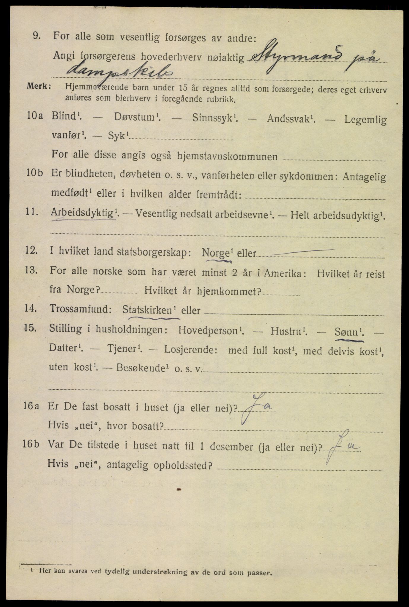 SAK, 1920 census for Arendal, 1920, p. 10011