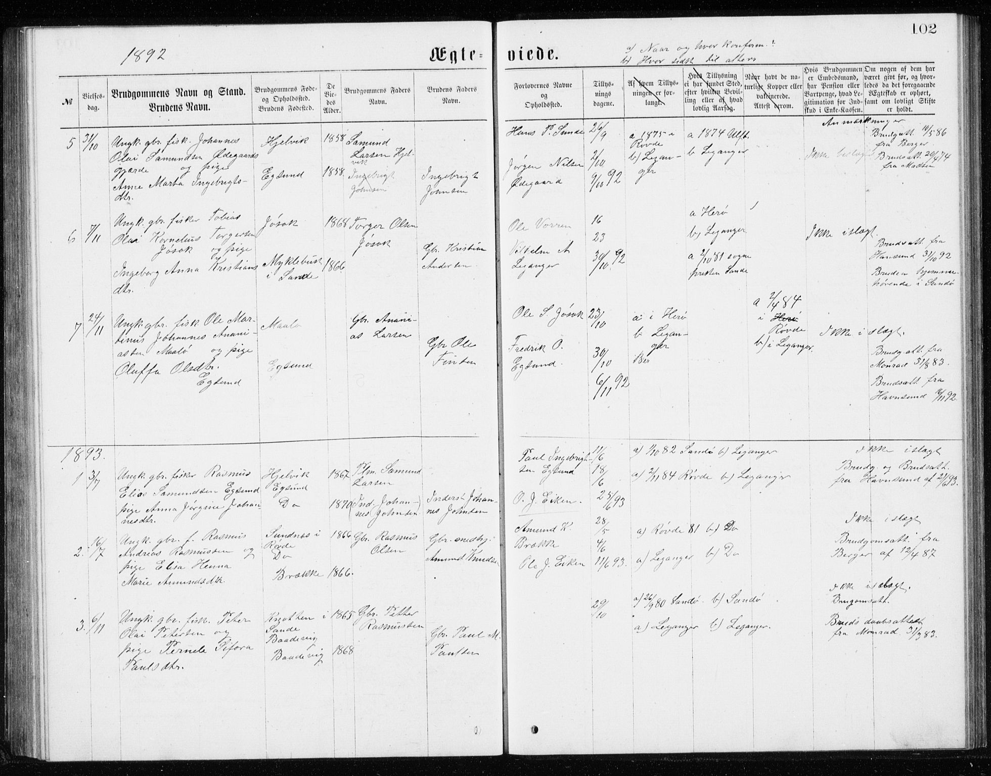 Ministerialprotokoller, klokkerbøker og fødselsregistre - Møre og Romsdal, AV/SAT-A-1454/508/L0097: Parish register (copy) no. 508C01, 1873-1897, p. 102