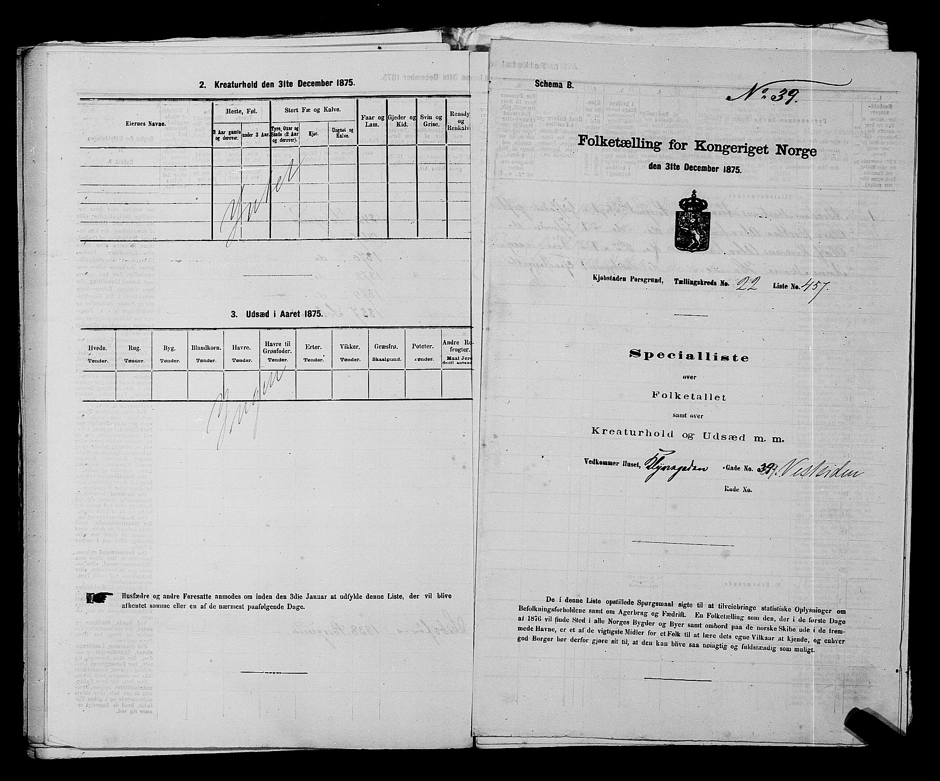 SAKO, 1875 census for 0805P Porsgrunn, 1875, p. 1023