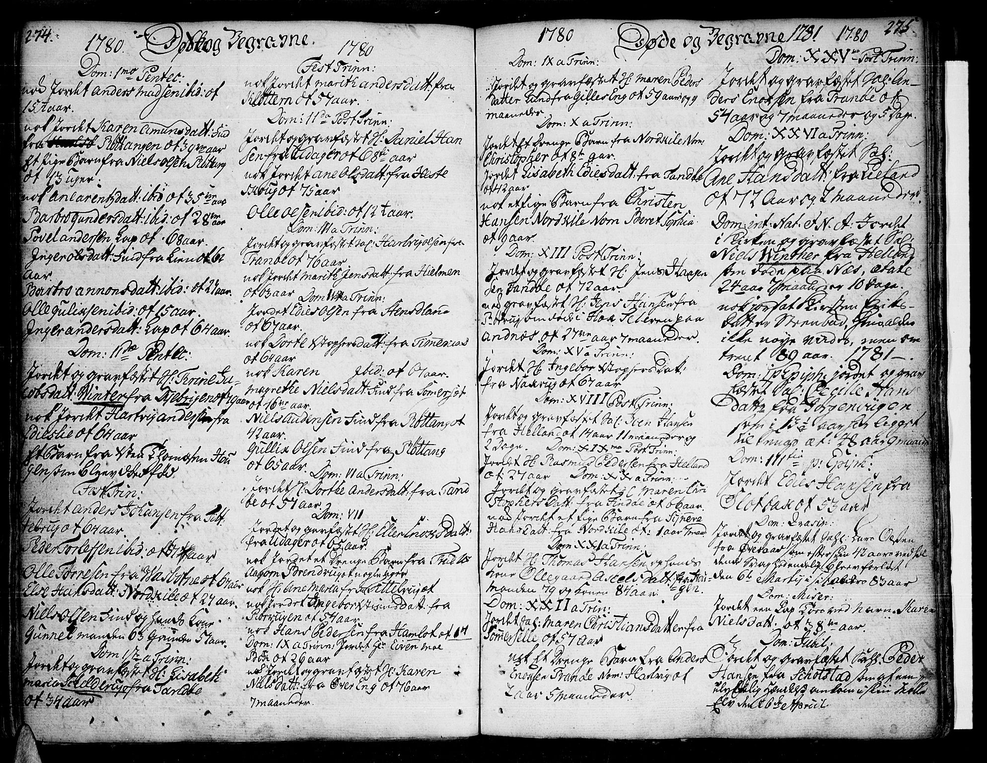 Ministerialprotokoller, klokkerbøker og fødselsregistre - Nordland, SAT/A-1459/859/L0841: Parish register (official) no. 859A01, 1766-1821, p. 274-275