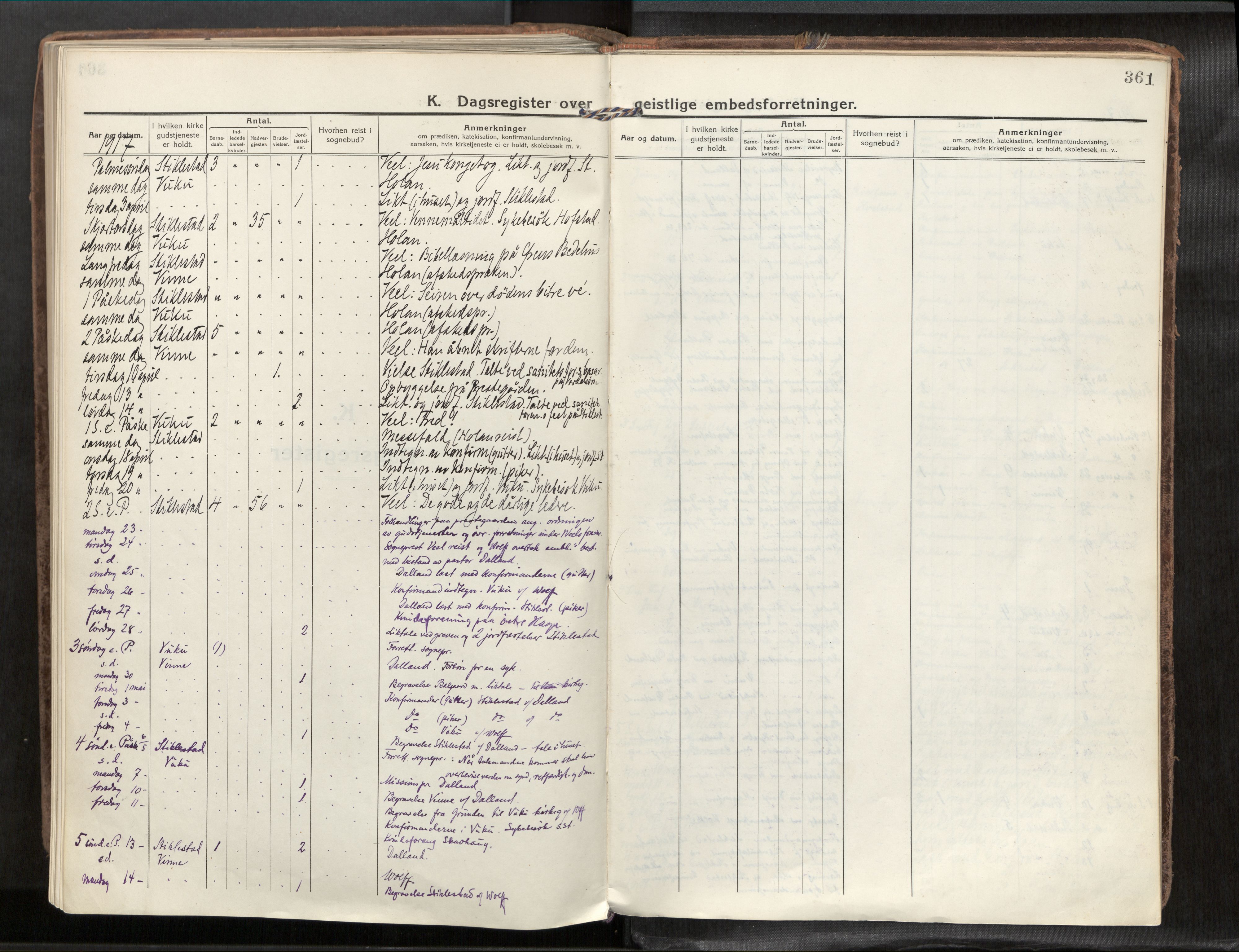 Verdal sokneprestkontor, SAT/A-1156/2/H/Haa/L0001: Parish register (official) no. 1, 1917-1932, p. 361