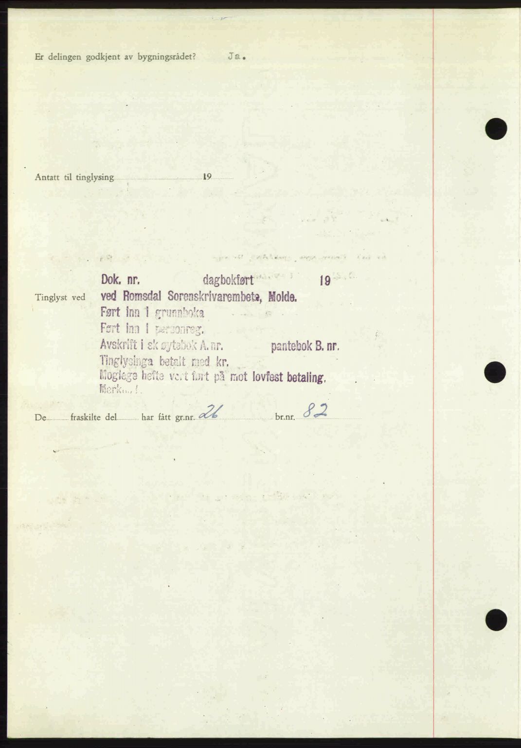 Romsdal sorenskriveri, AV/SAT-A-4149/1/2/2C: Mortgage book no. A26, 1948-1948, Diary no: : 1491/1948