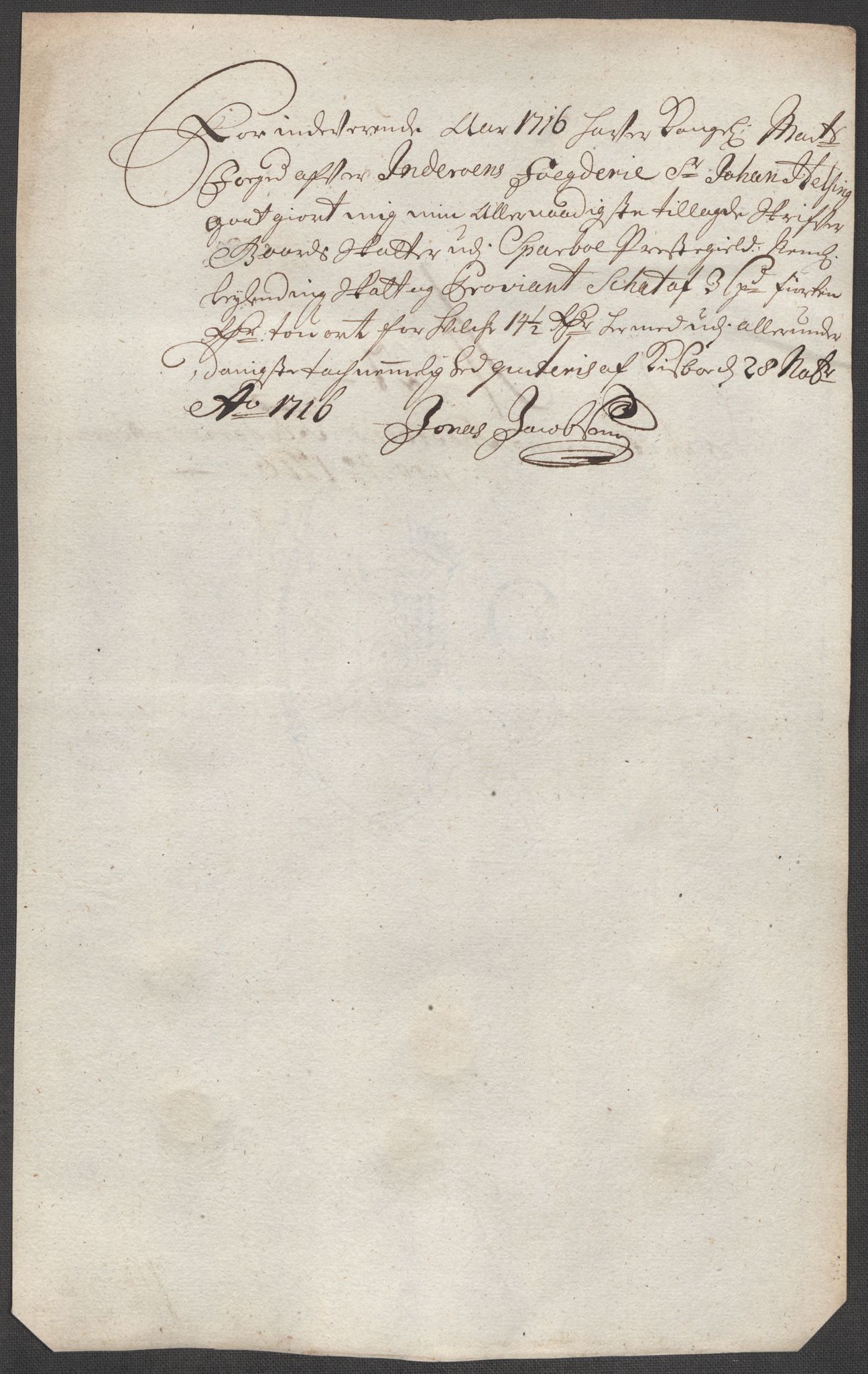 Rentekammeret inntil 1814, Reviderte regnskaper, Fogderegnskap, AV/RA-EA-4092/R63/L4324: Fogderegnskap Inderøy, 1716, p. 245