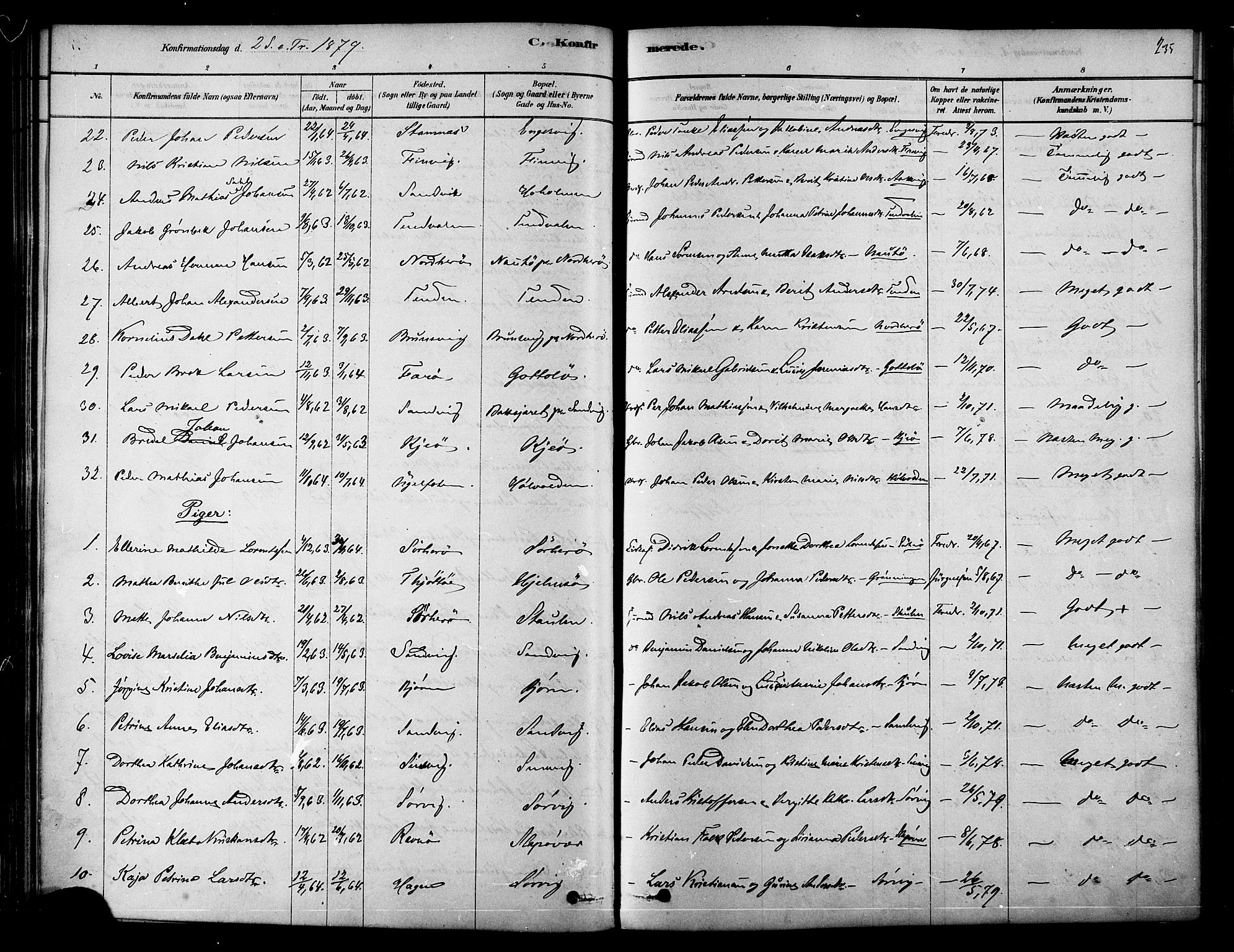 Ministerialprotokoller, klokkerbøker og fødselsregistre - Nordland, SAT/A-1459/834/L0507: Parish register (official) no. 834A05, 1878-1892, p. 235