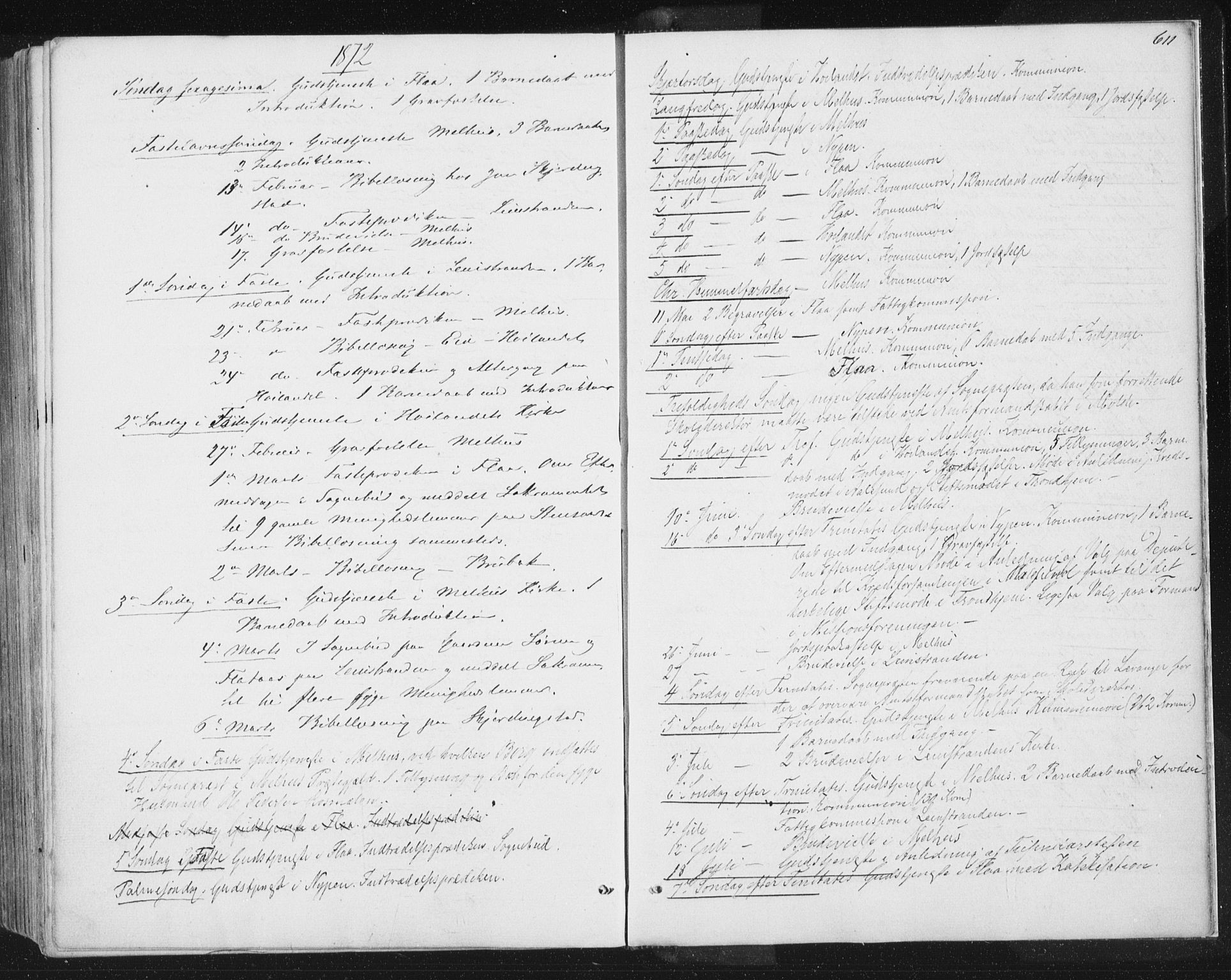 Ministerialprotokoller, klokkerbøker og fødselsregistre - Sør-Trøndelag, SAT/A-1456/691/L1077: Parish register (official) no. 691A09, 1862-1873, p. 611