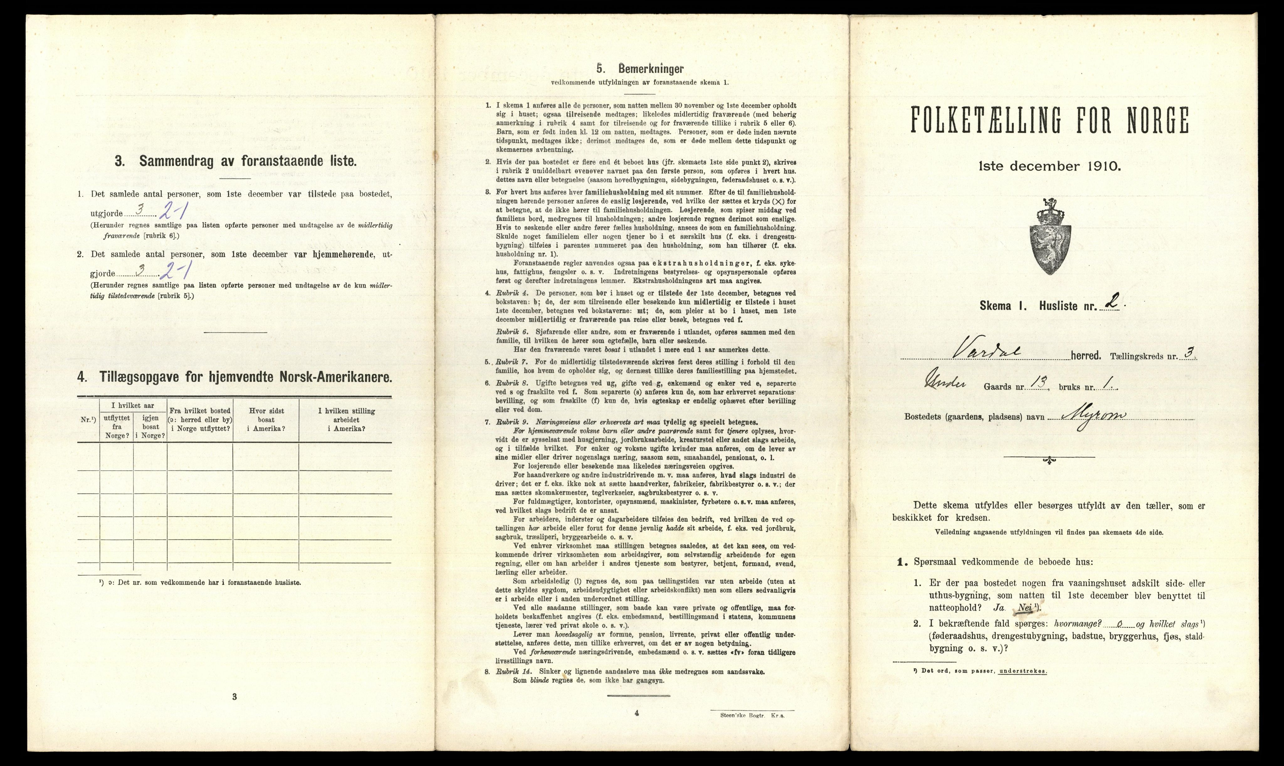 RA, 1910 census for Vardal, 1910, p. 302