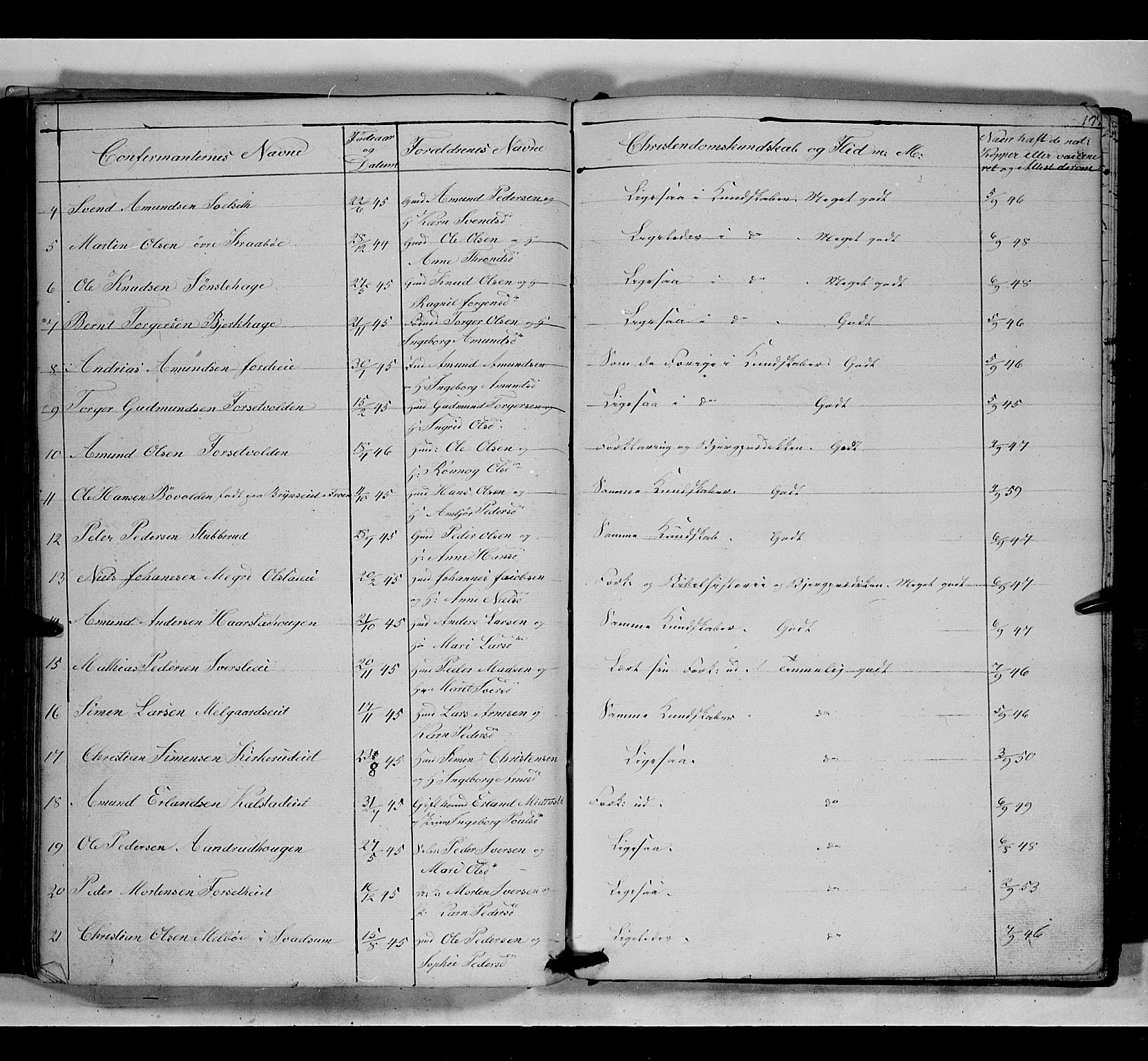 Gausdal prestekontor, SAH/PREST-090/H/Ha/Hab/L0005: Parish register (copy) no. 5, 1846-1867, p. 171