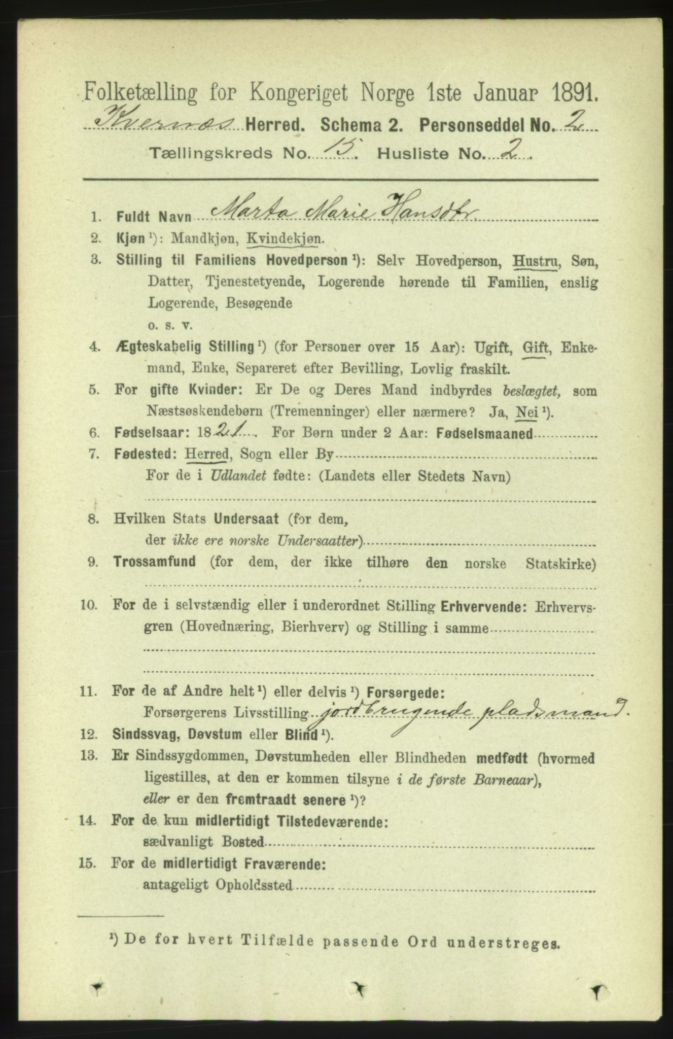 RA, 1891 census for 1553 Kvernes, 1891, p. 5963