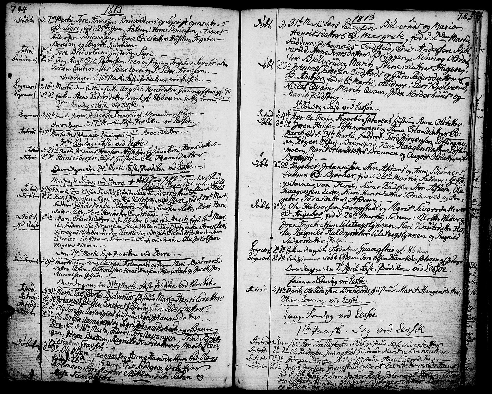 Lesja prestekontor, AV/SAH-PREST-068/H/Ha/Haa/L0003: Parish register (official) no. 3, 1777-1819, p. 784-785
