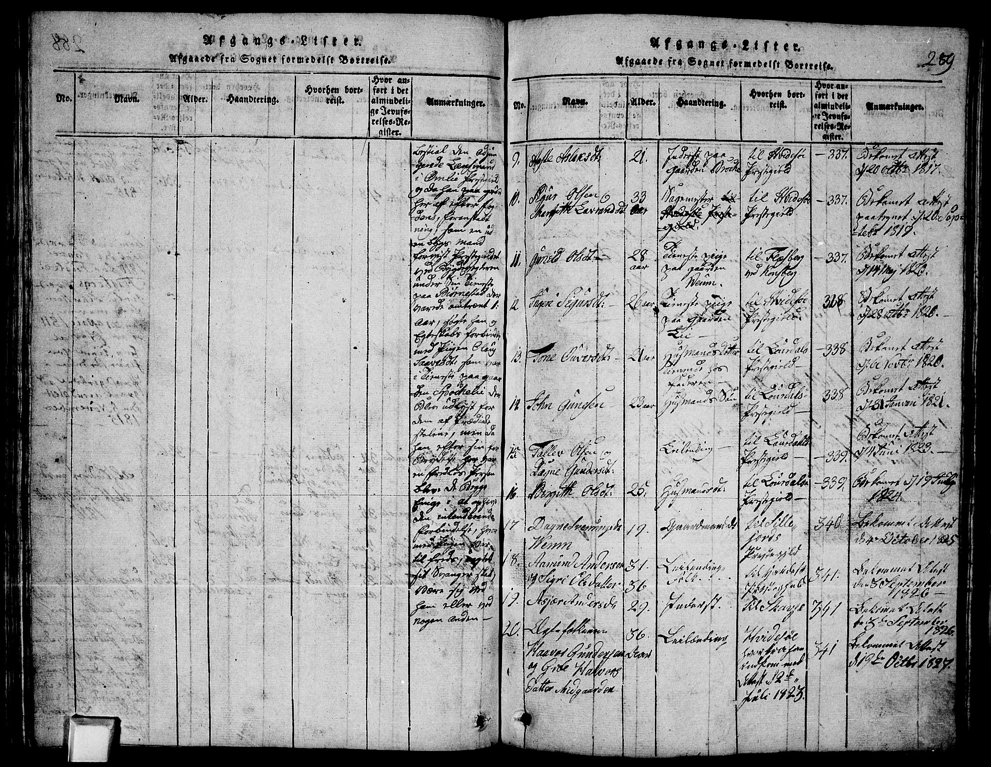 Fyresdal kirkebøker, SAKO/A-263/G/Ga/L0003: Parish register (copy) no. I 3, 1815-1863, p. 289