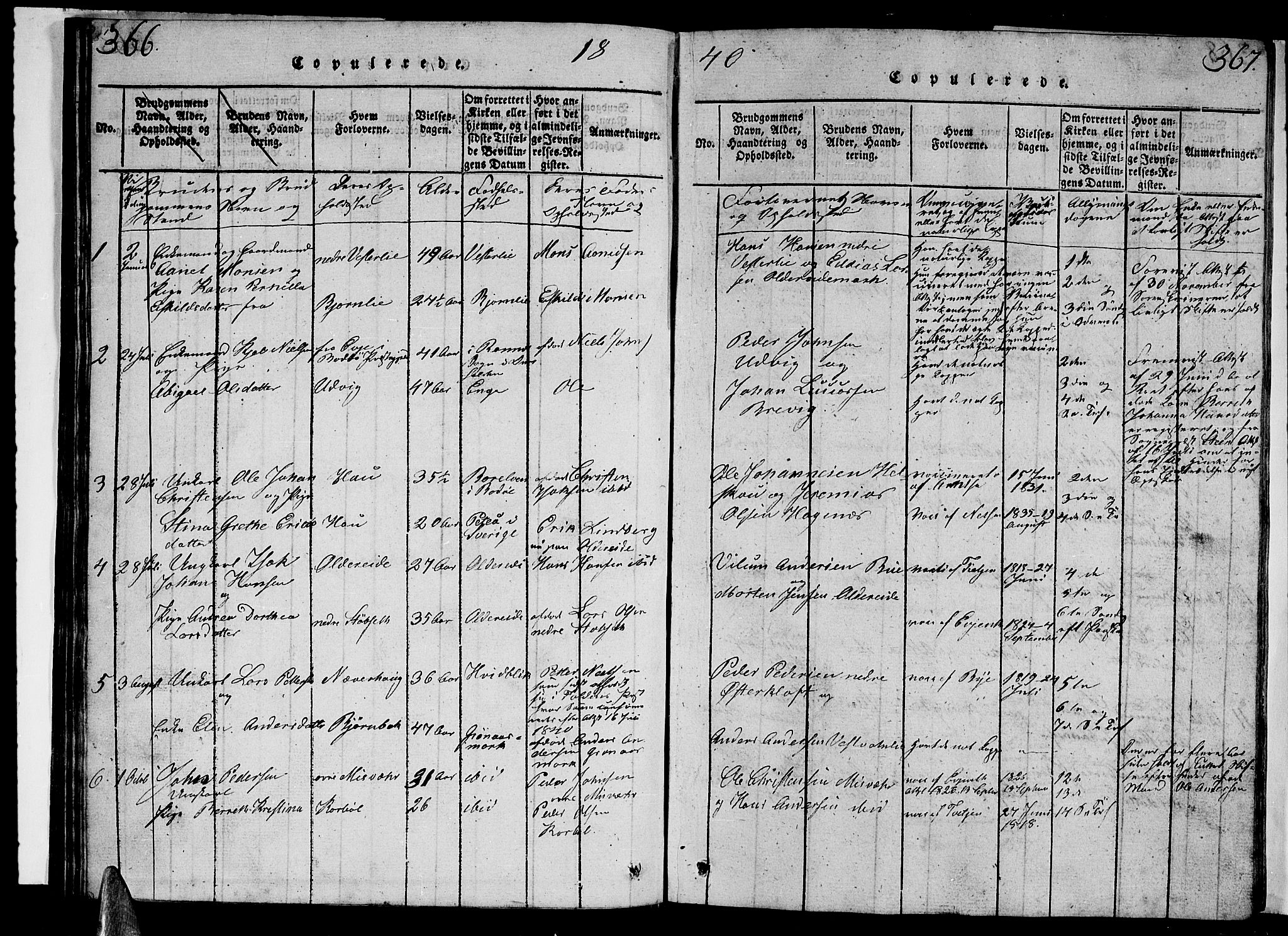 Ministerialprotokoller, klokkerbøker og fødselsregistre - Nordland, SAT/A-1459/852/L0752: Parish register (copy) no. 852C03, 1840-1855, p. 366-367
