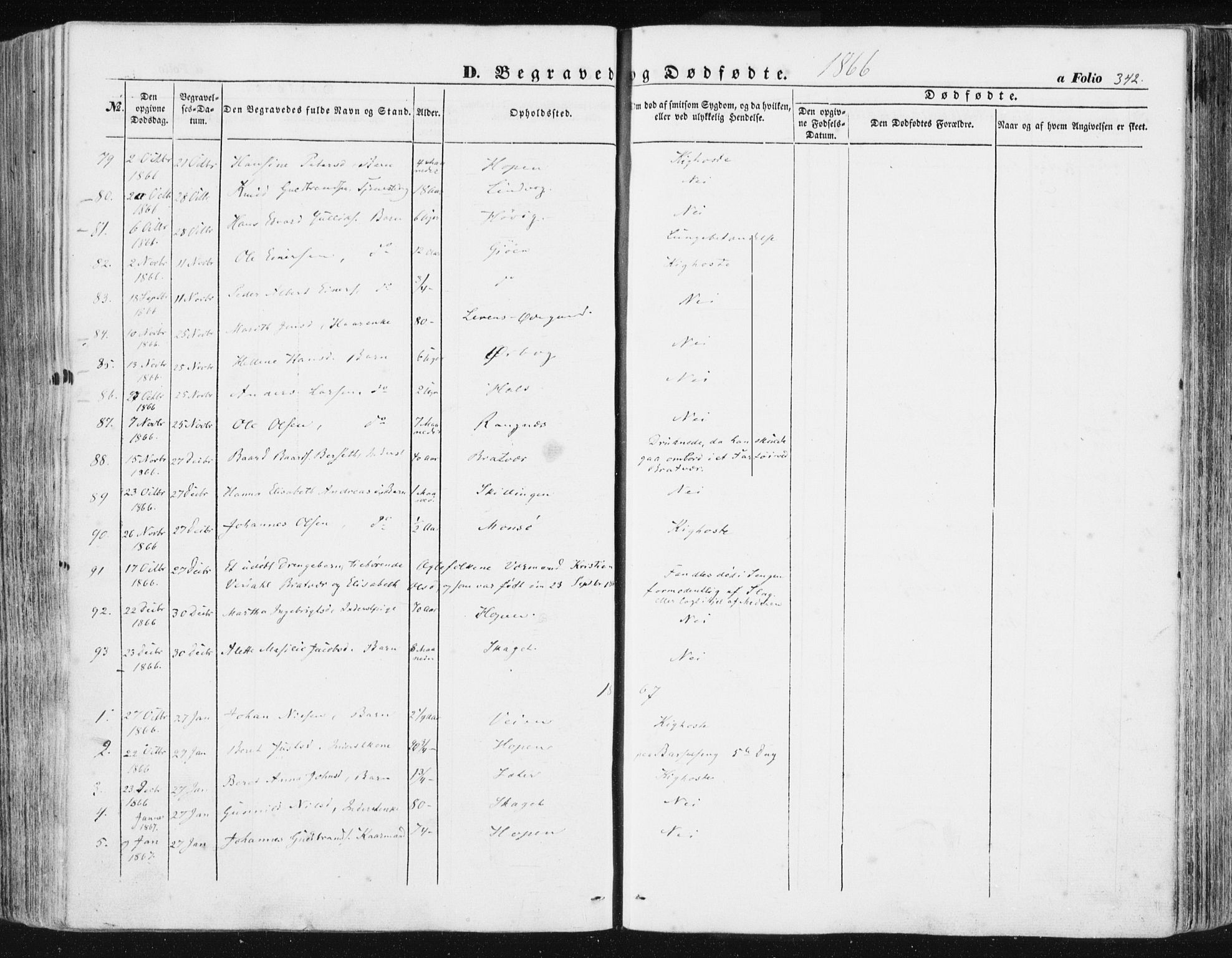 Ministerialprotokoller, klokkerbøker og fødselsregistre - Møre og Romsdal, SAT/A-1454/581/L0937: Parish register (official) no. 581A05, 1853-1872, p. 342