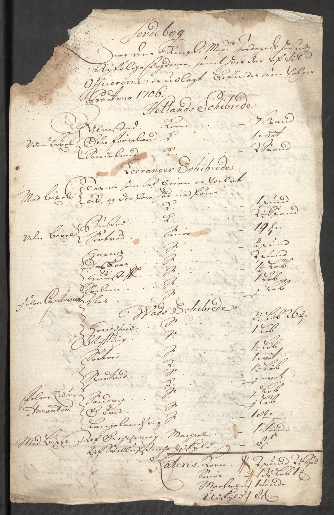 Rentekammeret inntil 1814, Reviderte regnskaper, Fogderegnskap, RA/EA-4092/R47/L2861: Fogderegnskap Ryfylke, 1706-1709, p. 19