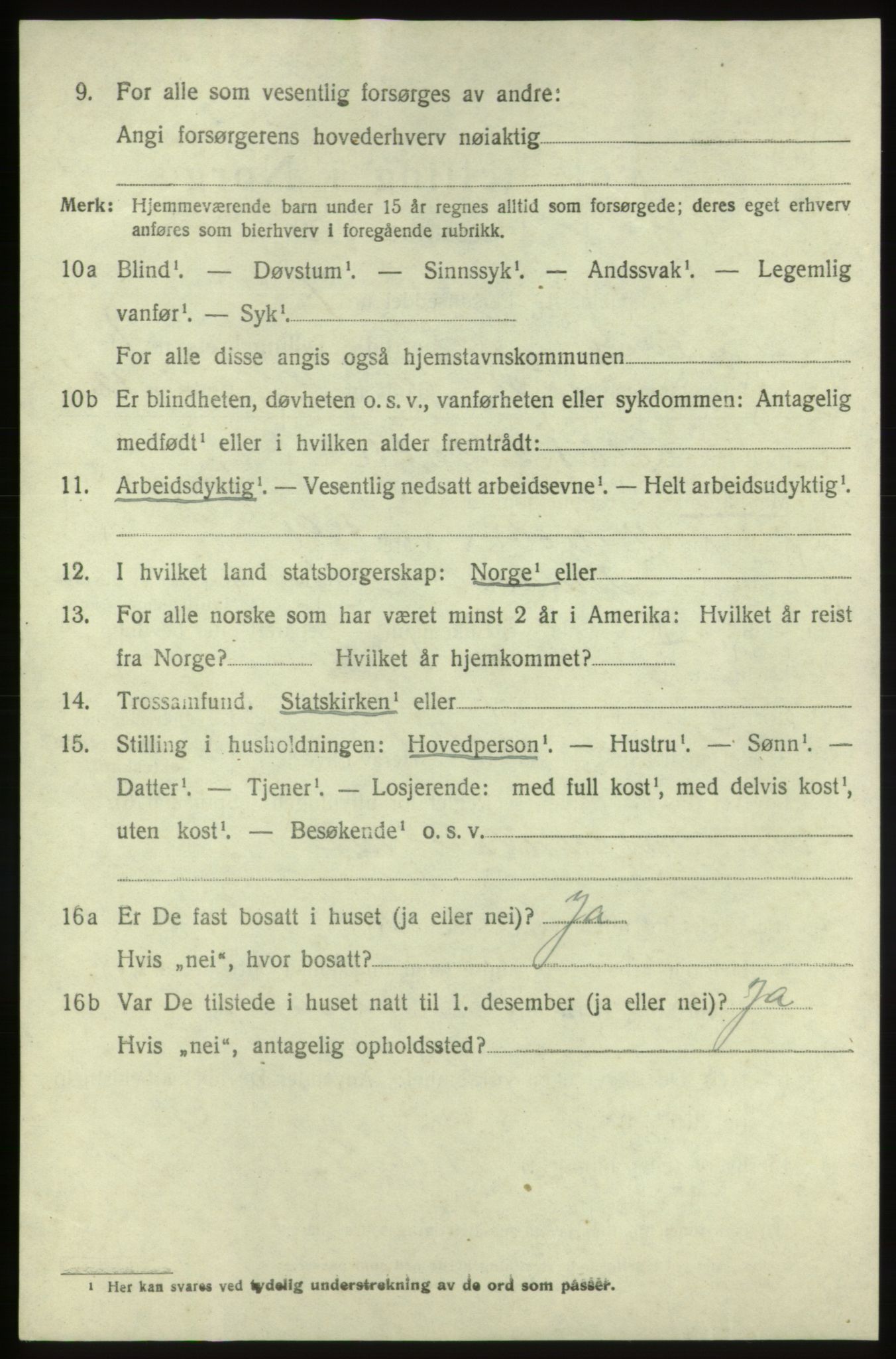 SAB, 1920 census for Moster, 1920, p. 806