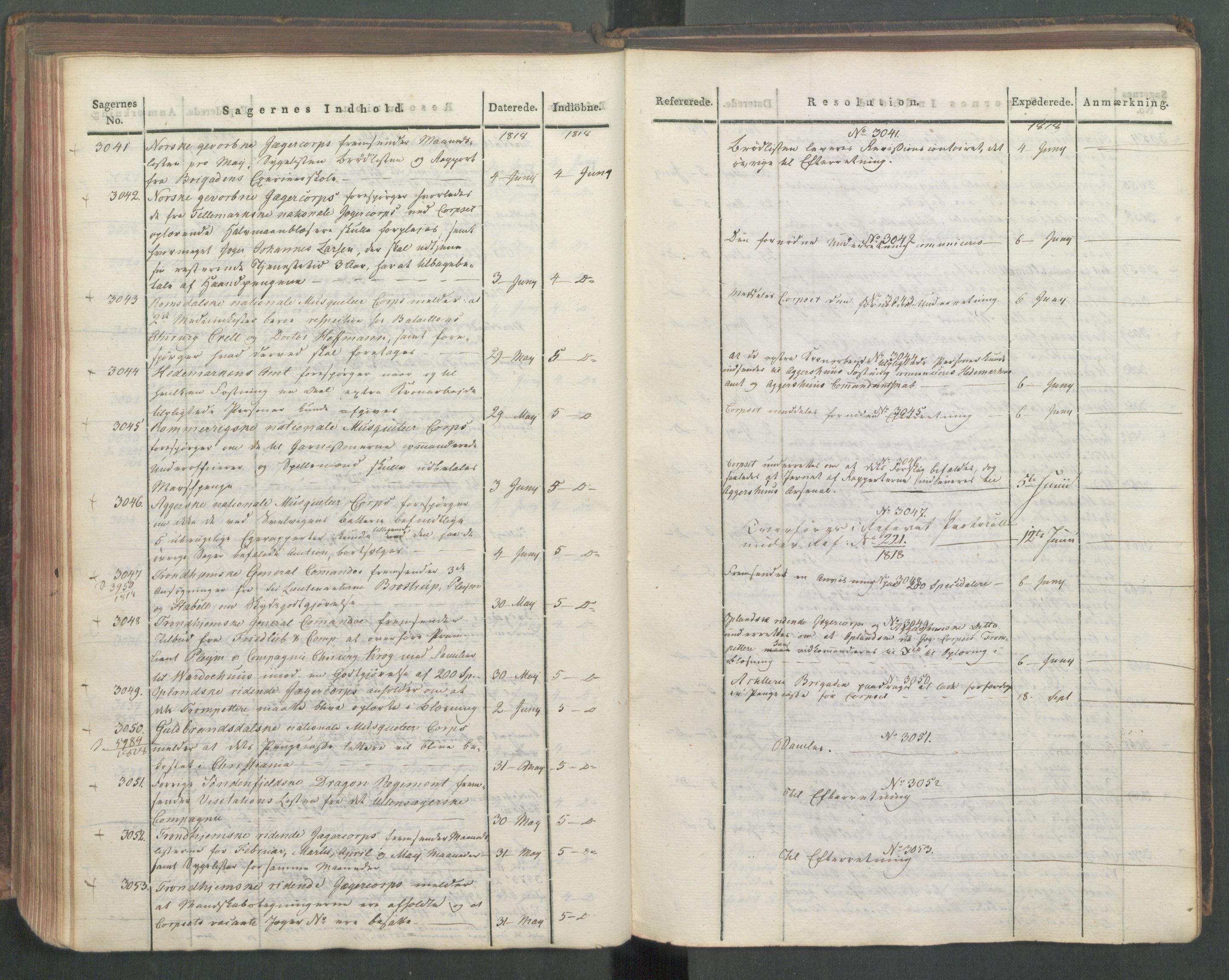 Armédepartementet, AV/RA-RAFA-3493/C/Ca/L0015: 6. Departements Journal, 1818