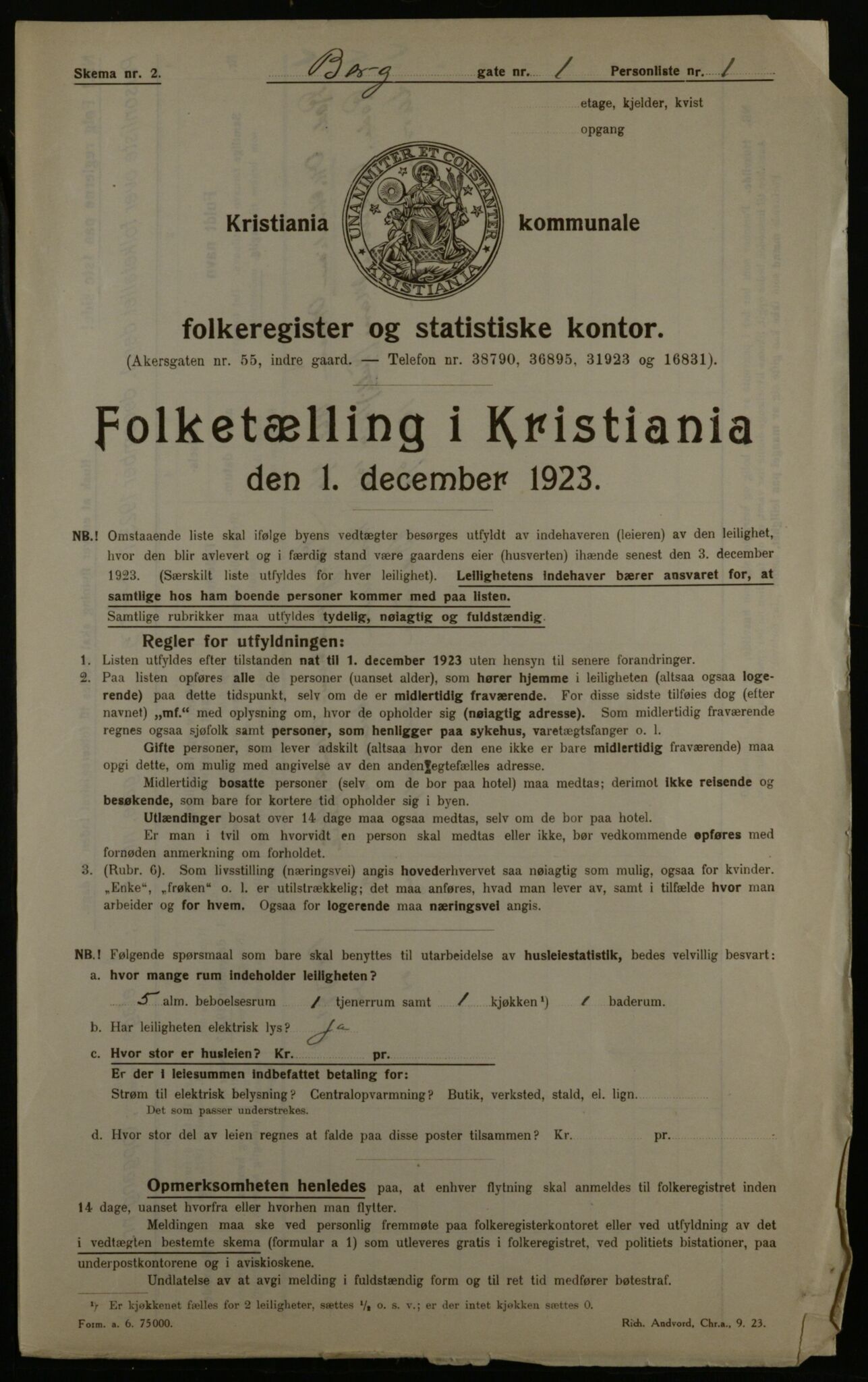 OBA, Municipal Census 1923 for Kristiania, 1923, p. 8781