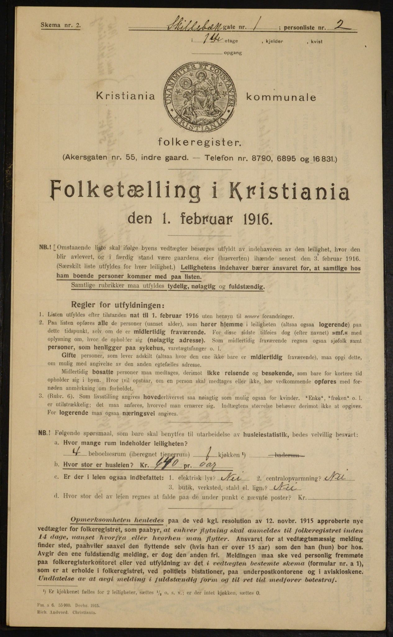 OBA, Municipal Census 1916 for Kristiania, 1916, p. 97897