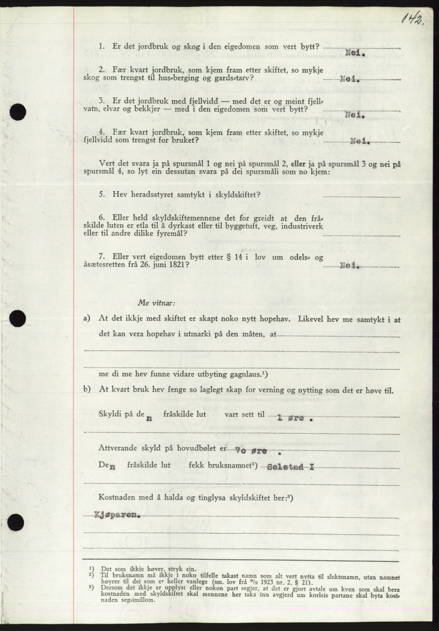 Søre Sunnmøre sorenskriveri, AV/SAT-A-4122/1/2/2C/L0071: Mortgage book no. 65, 1941-1941, Diary no: : 372/1941