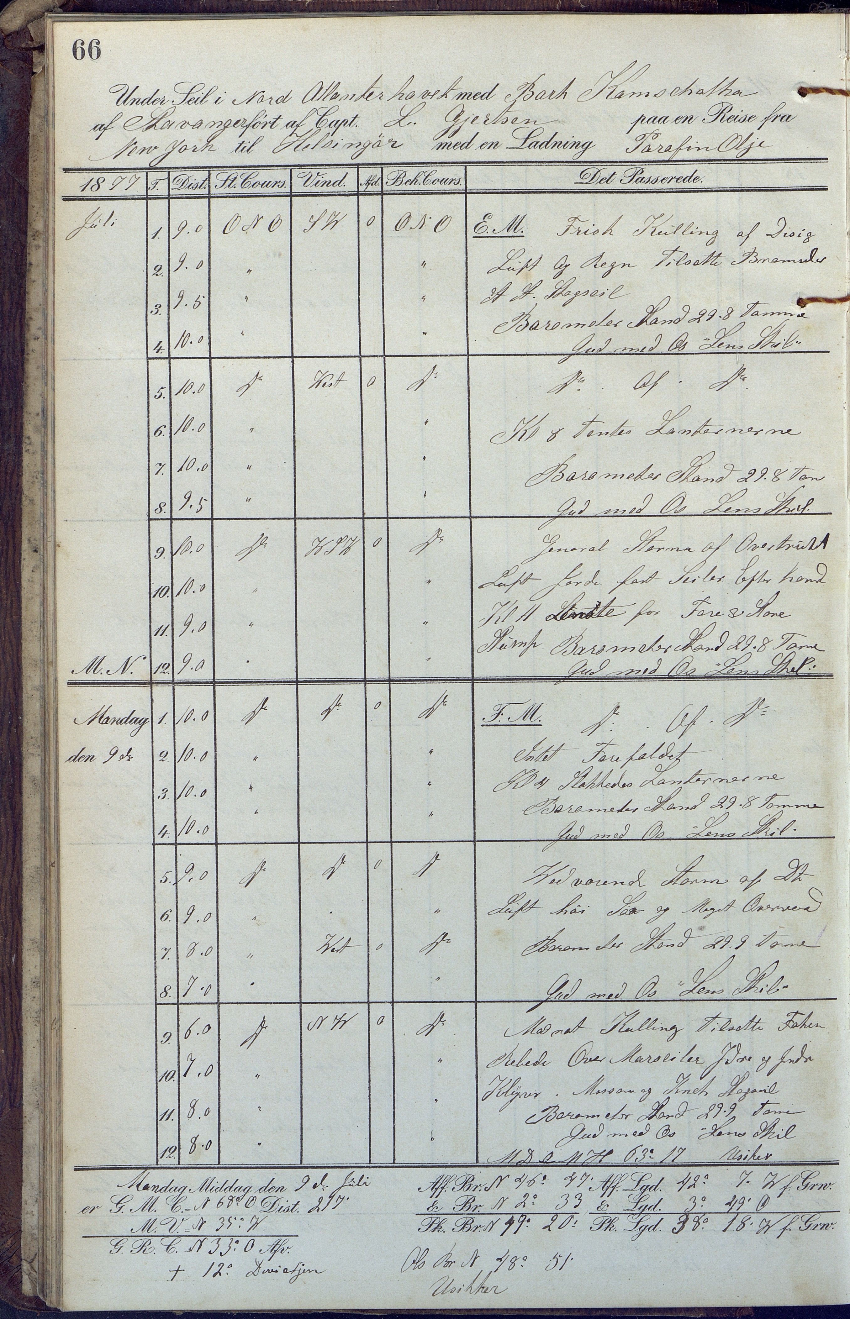 Fartøysarkivet, AAKS/PA-1934/F/L0189: Kamschatka (bark), 1877-1879, p. 66