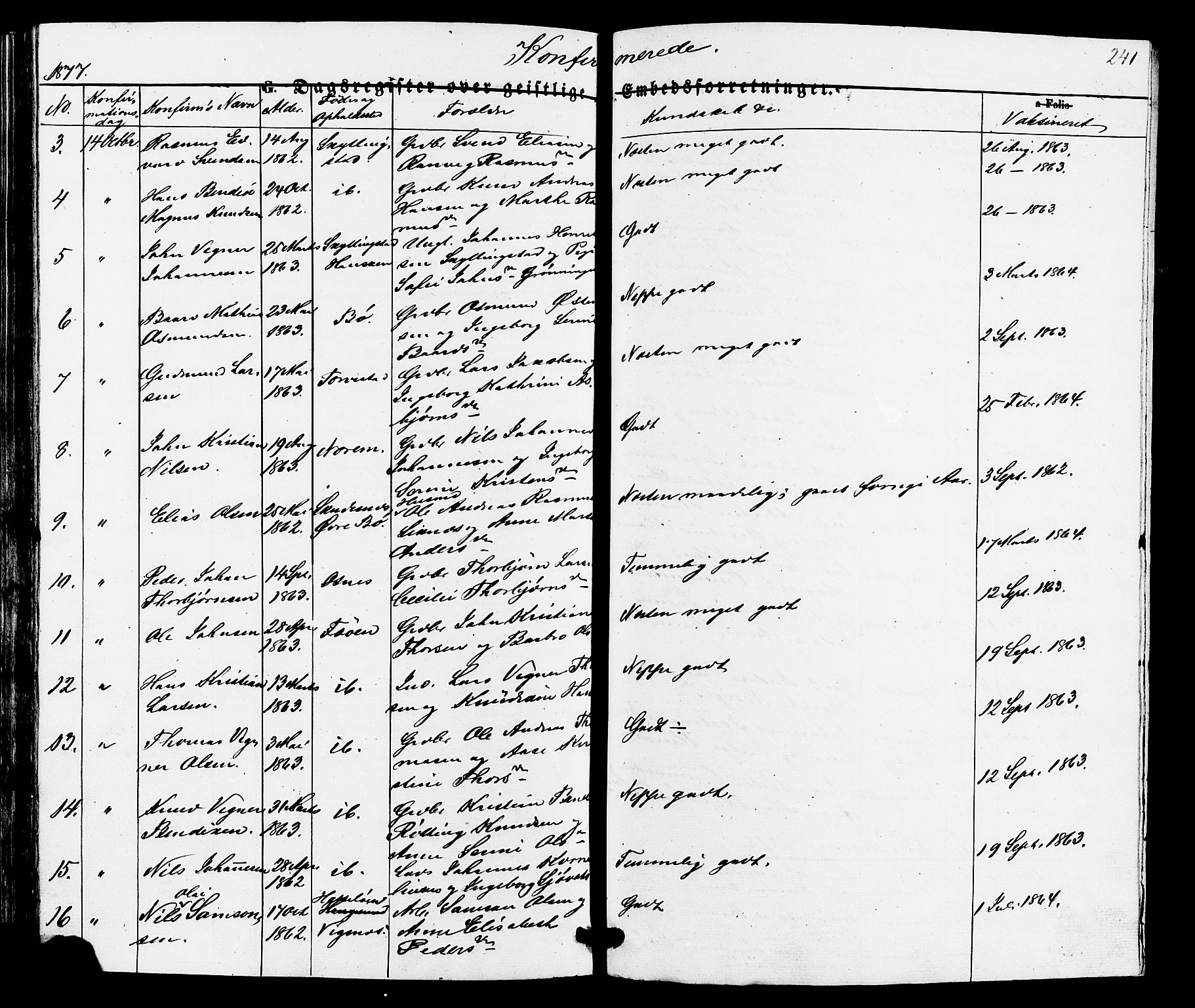 Torvastad sokneprestkontor, AV/SAST-A -101857/H/Ha/Haa/L0010: Parish register (official) no. A 10, 1857-1878, p. 241